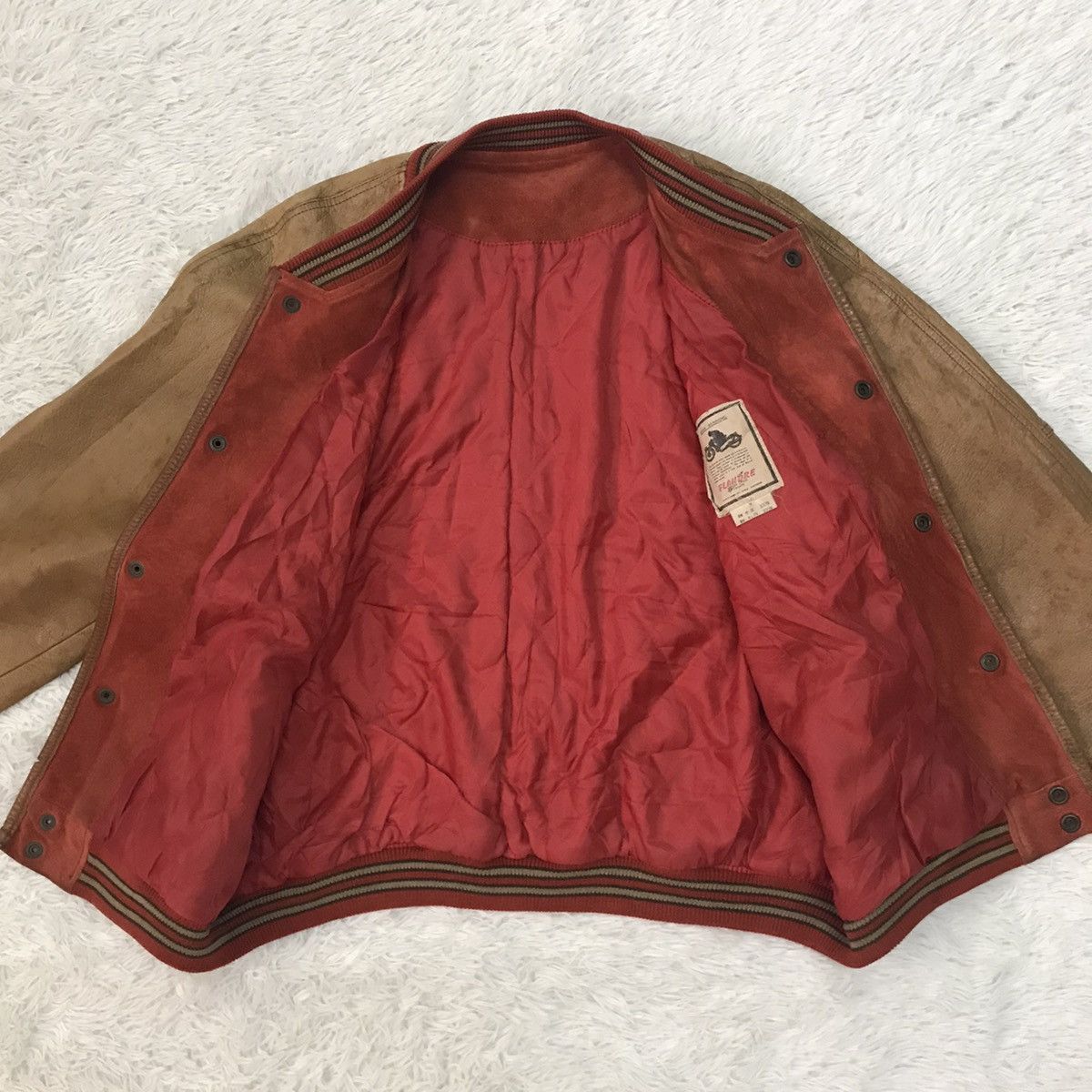 Japanese Brand Vtg Flandre Stardust Club Cowhide Leather Varsity Jacket Size US M / EU 48-50 / 2 - 12 Thumbnail