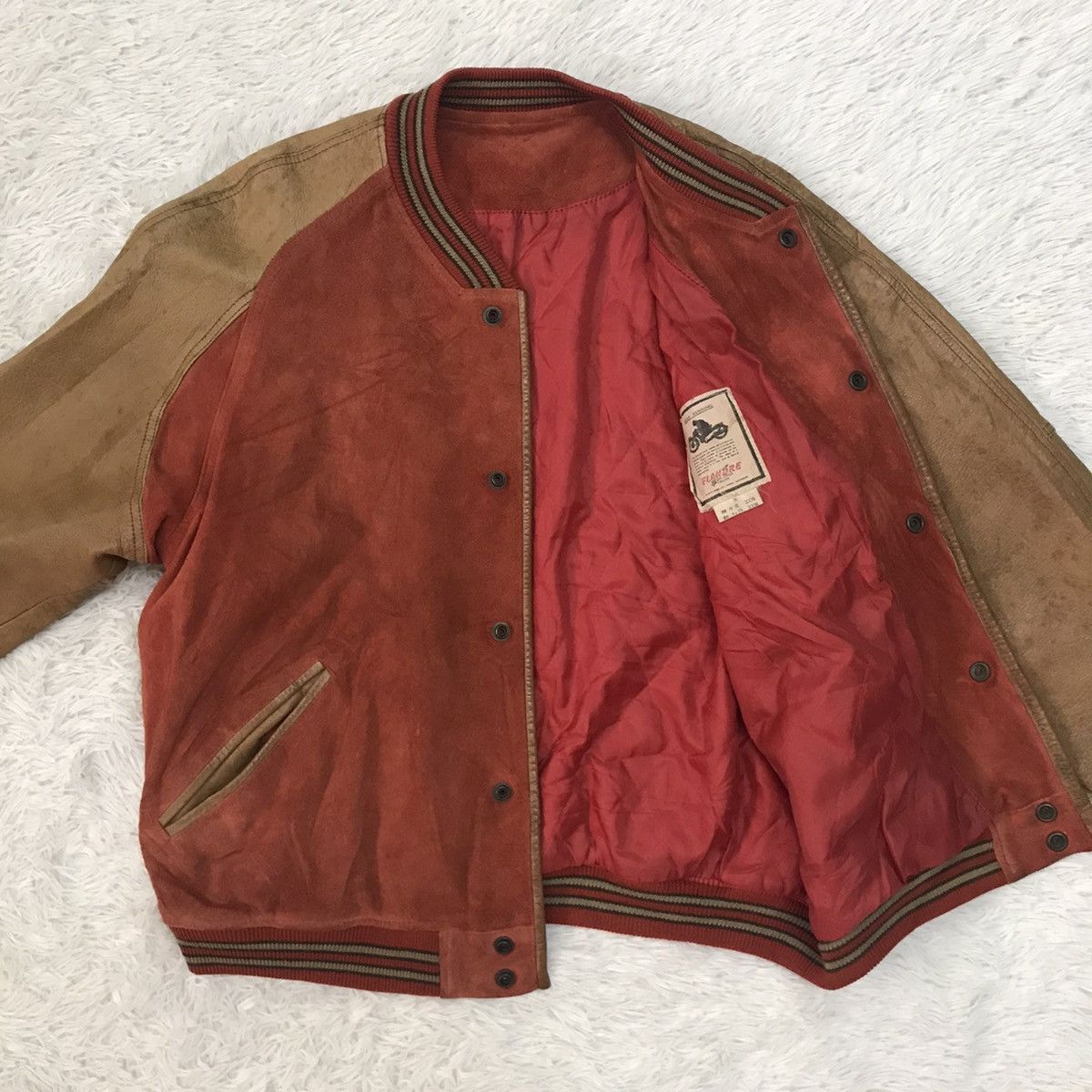 Japanese Brand Vtg Flandre Stardust Club Cowhide Leather Varsity Jacket Size US M / EU 48-50 / 2 - 11 Thumbnail