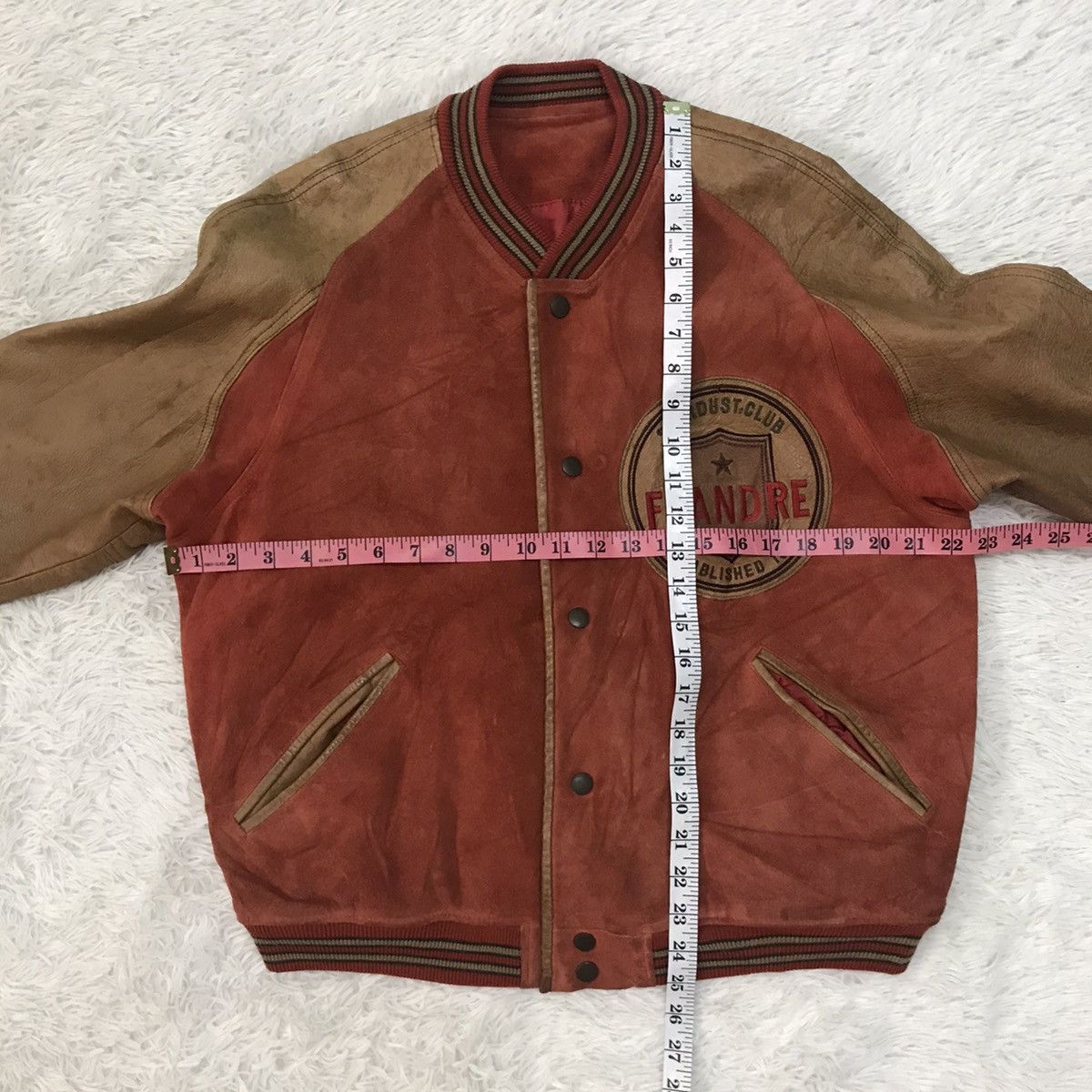 Japanese Brand Vtg Flandre Stardust Club Cowhide Leather Varsity Jacket Size US M / EU 48-50 / 2 - 15 Thumbnail