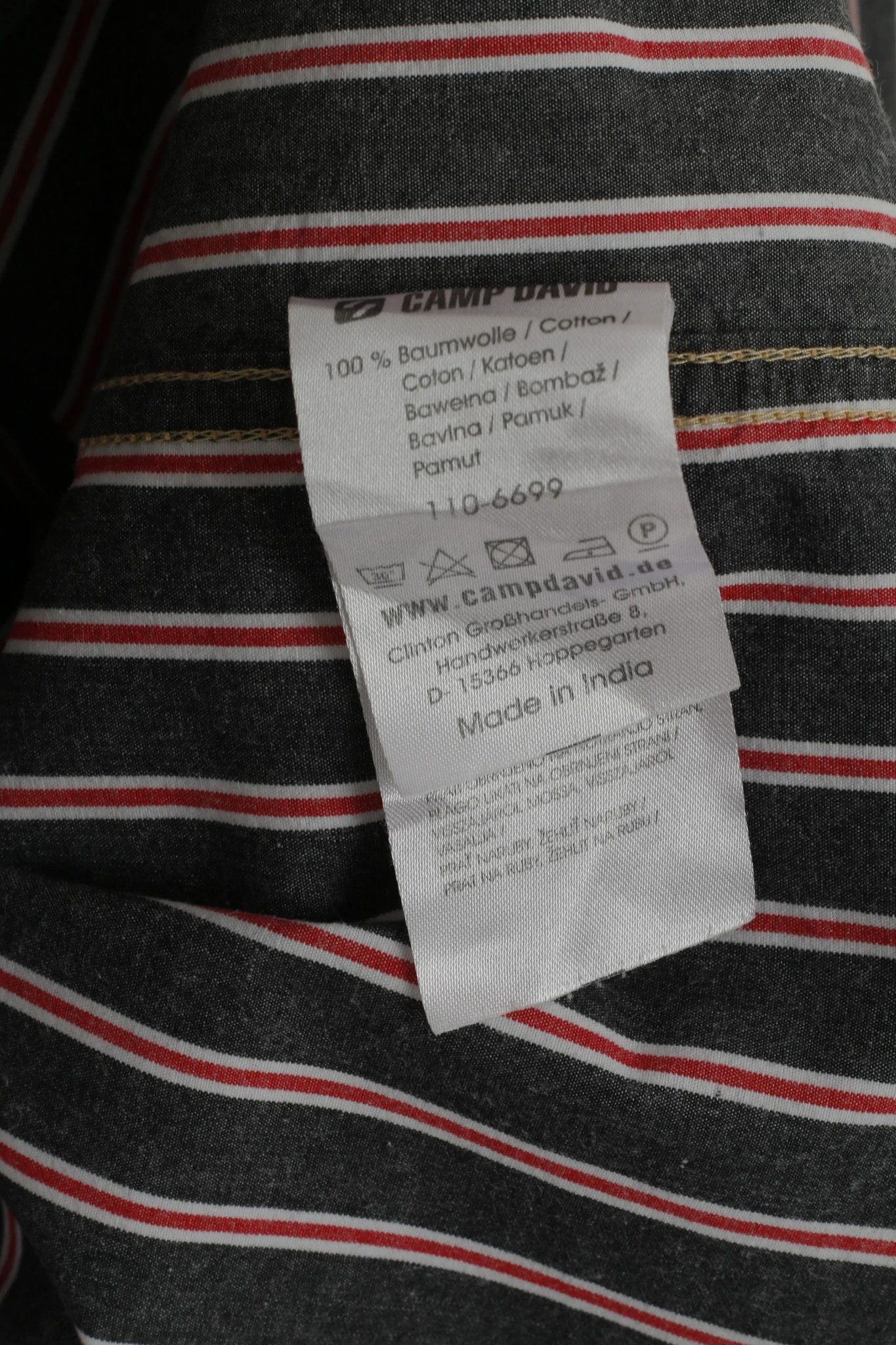 Camp David Camp David Men 3XL Casual Shirt Grey Striped Discover 3938 Size US XXL / EU 58 / 5 - 5 Thumbnail