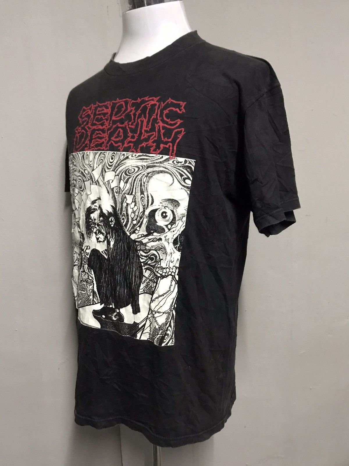 Band Tees × Metallica × Vintage Vtg Septic Death Design By Pushead Glow In The Dark Tee Size US L / EU 52-54 / 3 - 5 Thumbnail