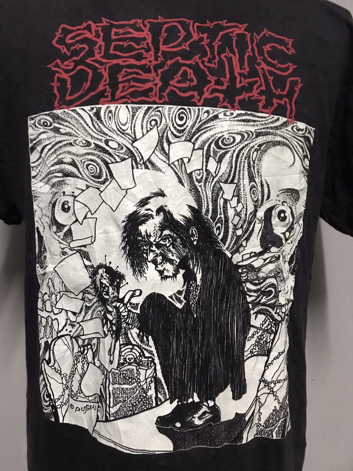 Band Tees × Metallica × Vintage Vtg Septic Death Design By Pushead Glow In The Dark Tee Size US L / EU 52-54 / 3 - 9 Thumbnail