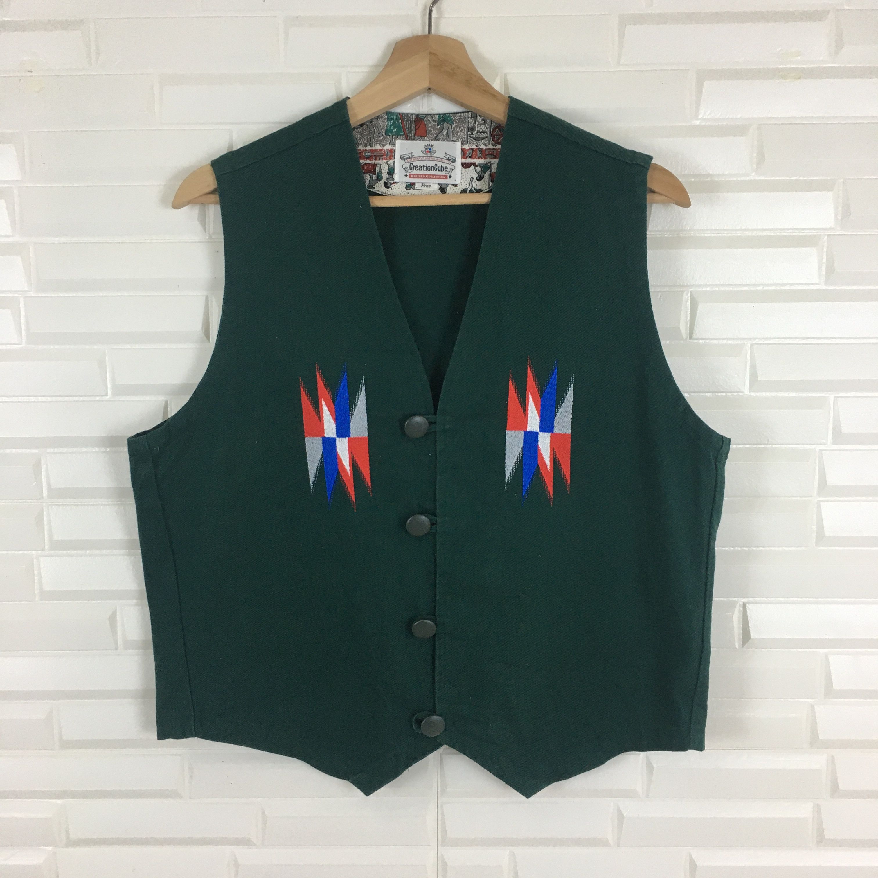 Japanese Brand × Native Japanese Native Navajo Green Vest Size US S / EU 44-46 / 1 - 1 Thumbnail