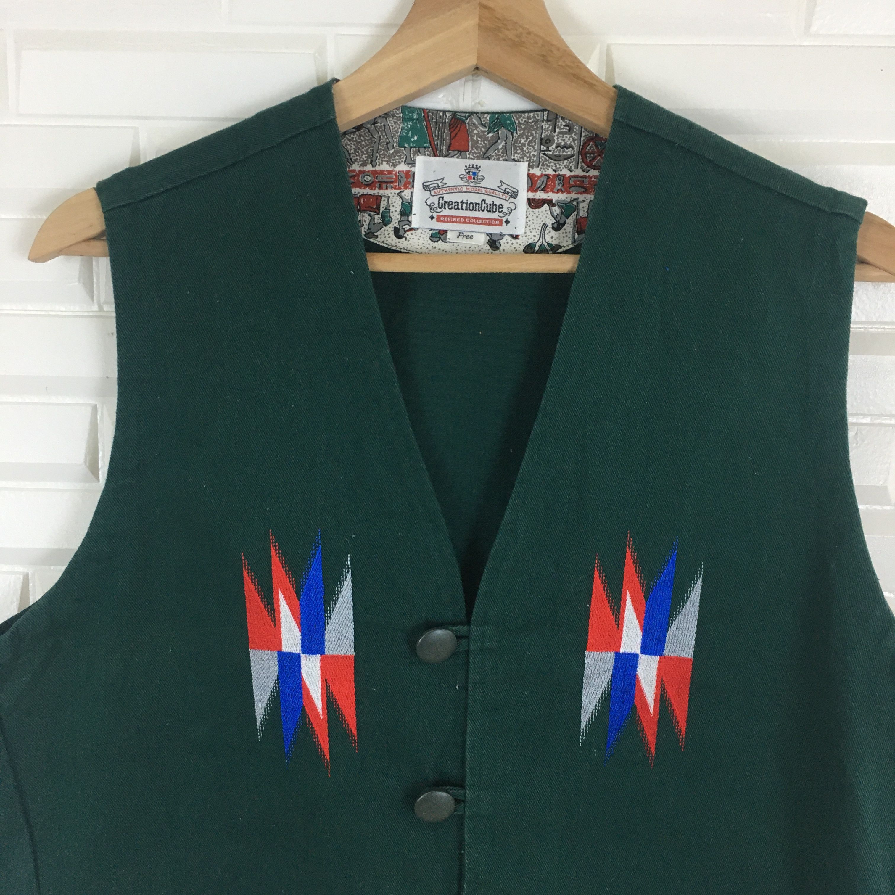Japanese Brand × Native Japanese Native Navajo Green Vest Size US S / EU 44-46 / 1 - 4 Thumbnail