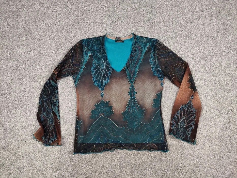 Japanese Brand Vintage Mesh Top Long Sleeve Motive Like Jean Paul Gaultier Size US S / EU 44-46 / 1 - 6 Thumbnail