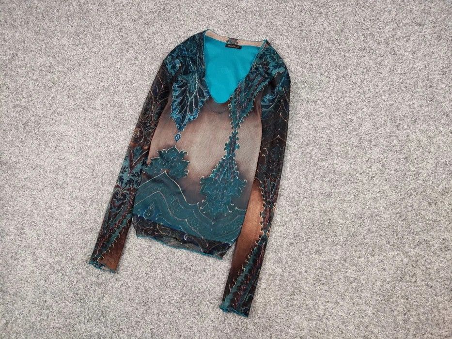 Japanese Brand Vintage Mesh Top Long Sleeve Motive Like Jean Paul Gaultier Size US S / EU 44-46 / 1 - 2 Thumbnail