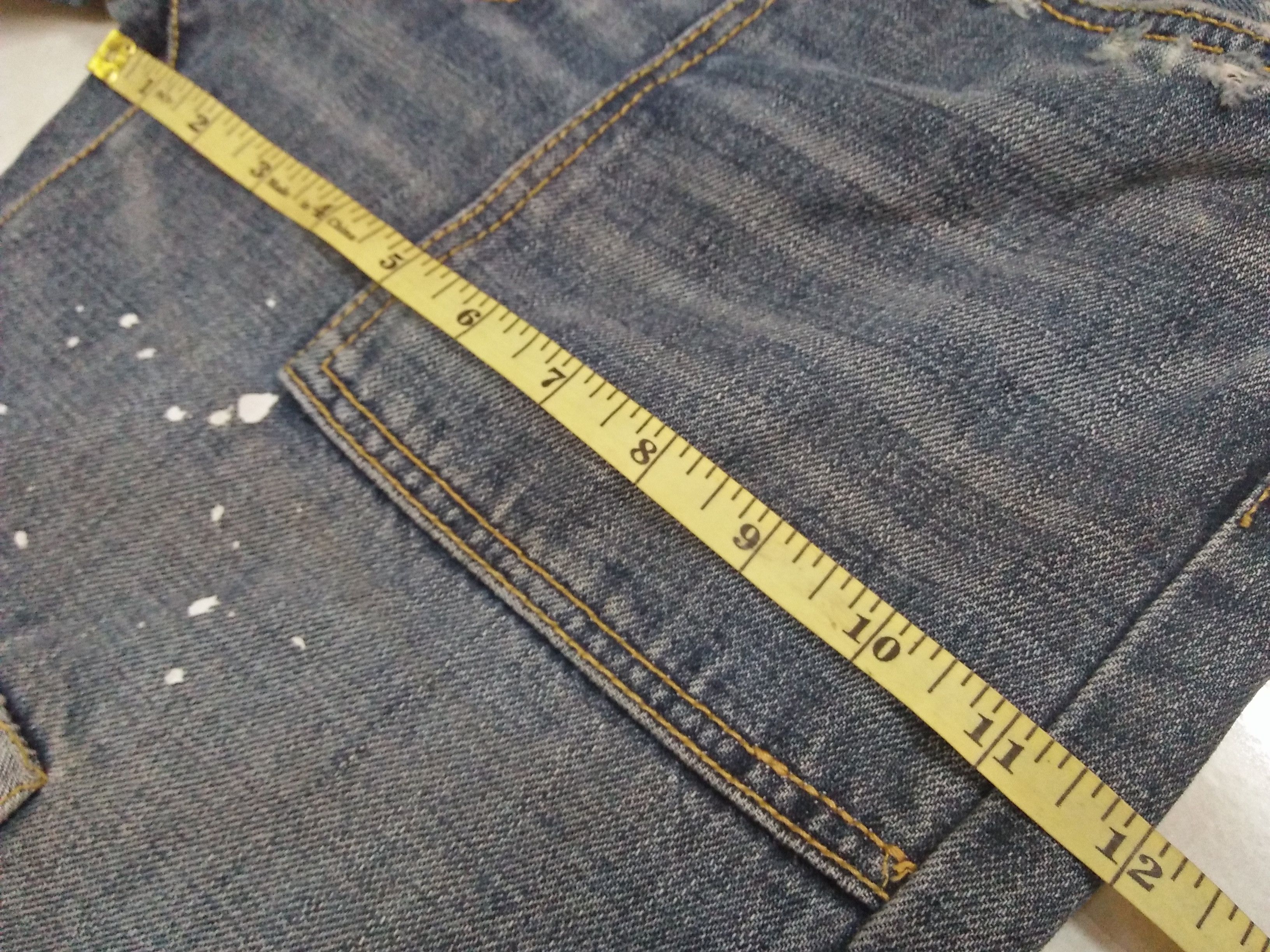Japanese Brand TCB JEANS Hajime Inoue Distressed Paint Splattered Denim Size US 34 / EU 50 - 15 Thumbnail