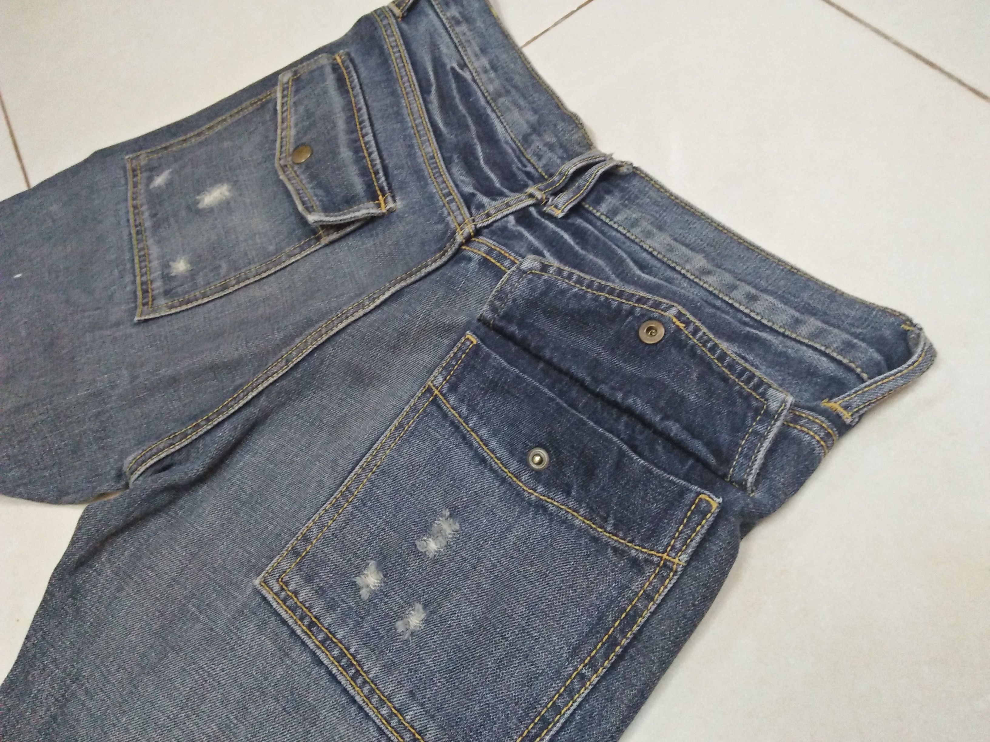 Japanese Brand TCB JEANS Hajime Inoue Distressed Paint Splattered Denim Size US 34 / EU 50 - 6 Thumbnail
