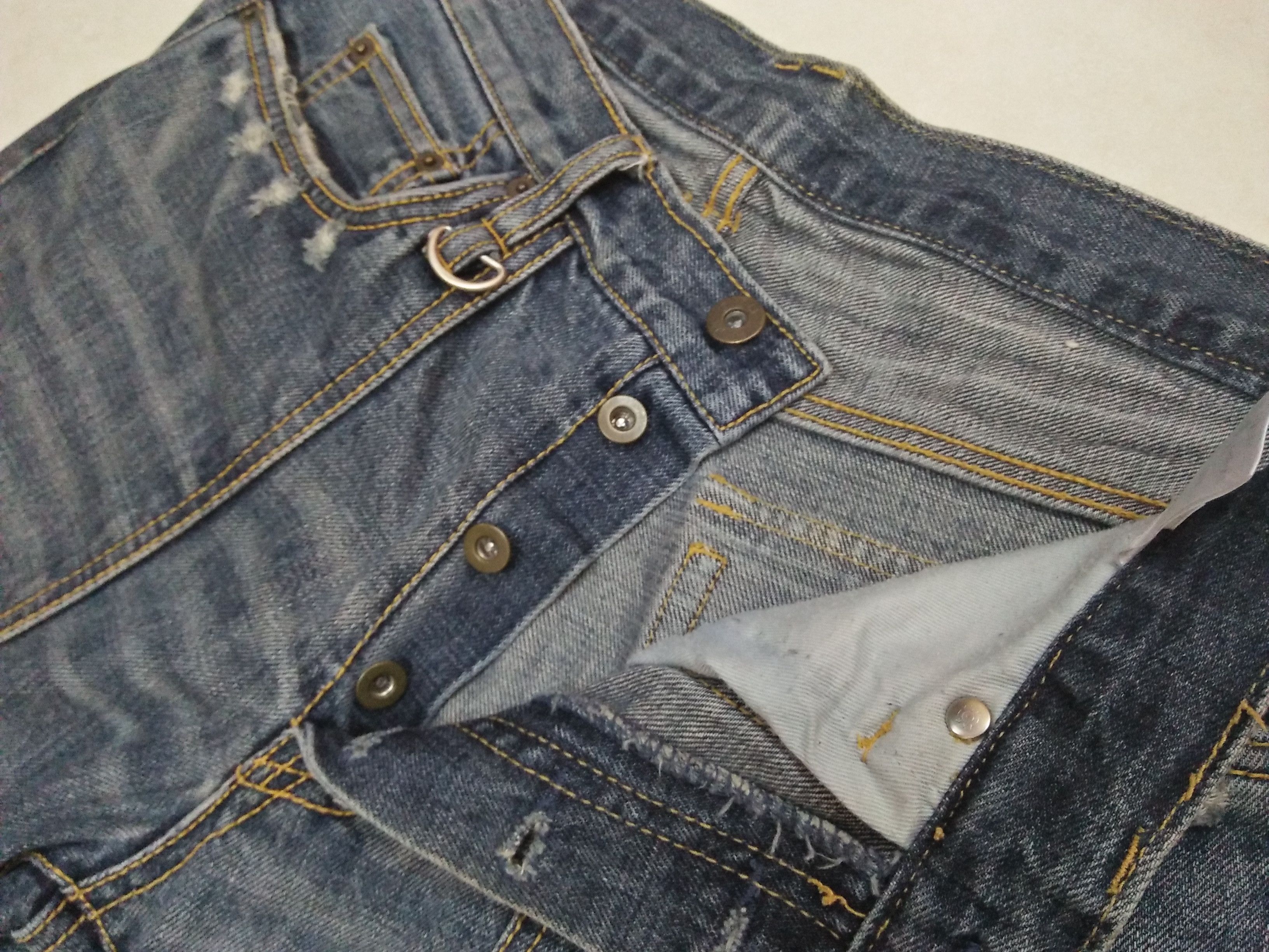 Japanese Brand TCB JEANS Hajime Inoue Distressed Paint Splattered Denim Size US 34 / EU 50 - 5 Thumbnail