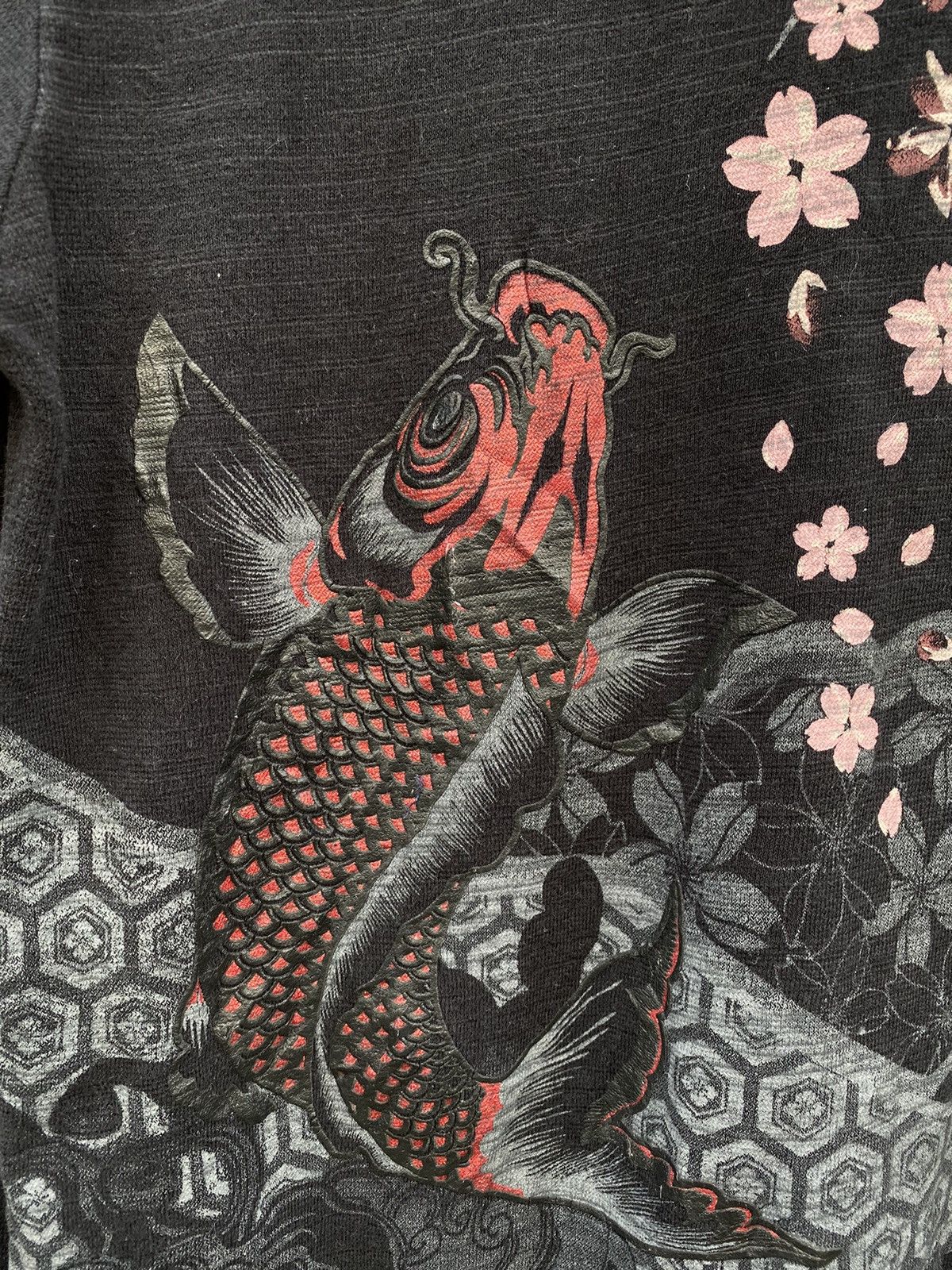 Japanese Brand japanese traditional classic sukajan shirt floral + koi fish Size US L / EU 52-54 / 3 - 6 Thumbnail