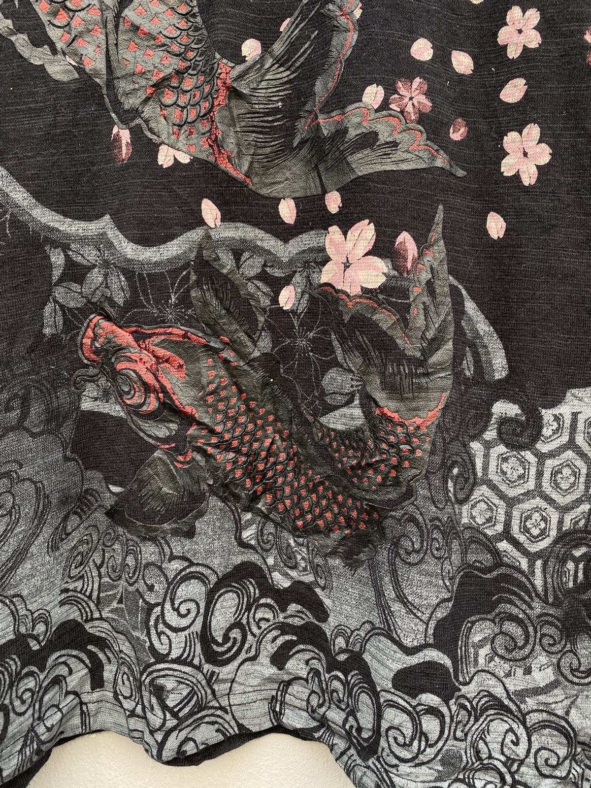 Japanese Brand japanese traditional classic sukajan shirt floral + koi fish Size US L / EU 52-54 / 3 - 11 Thumbnail