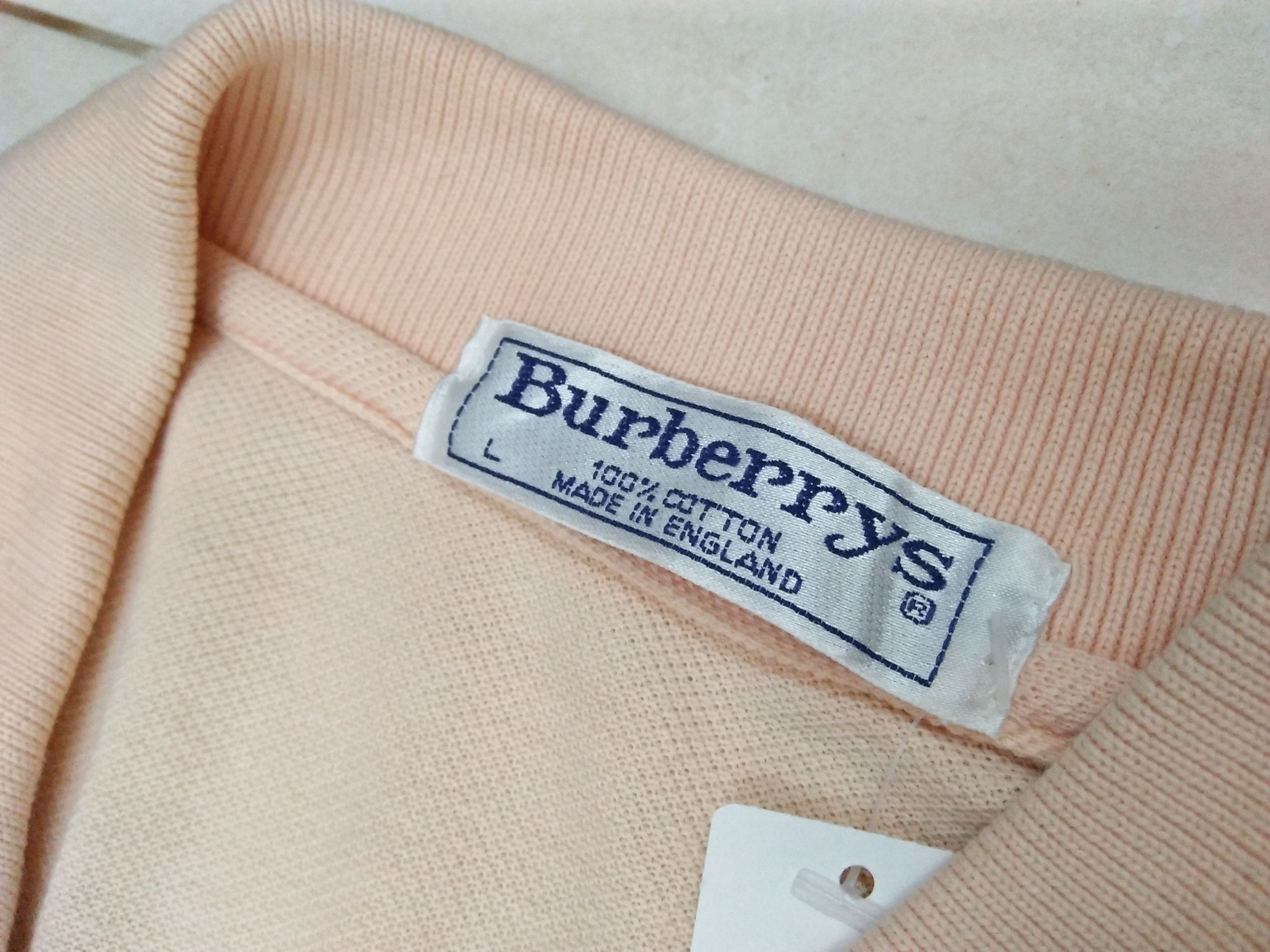 Burberry BURBERRYS Made In England Embroidered Logo Peach Polo. Size US L / EU 52-54 / 3 - 9 Thumbnail