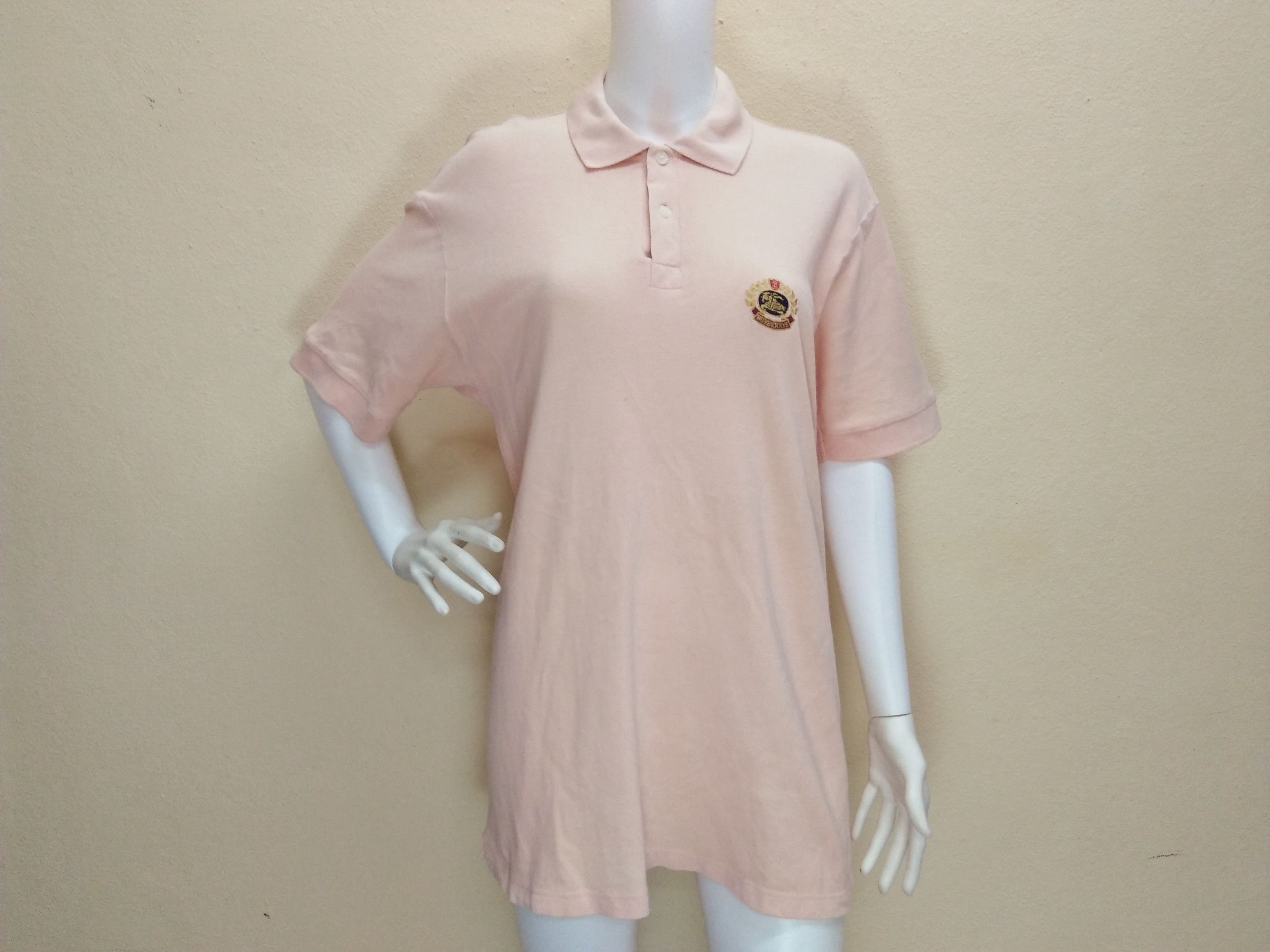 Burberry BURBERRYS Made In England Embroidered Logo Peach Polo. Size US L / EU 52-54 / 3 - 5 Thumbnail