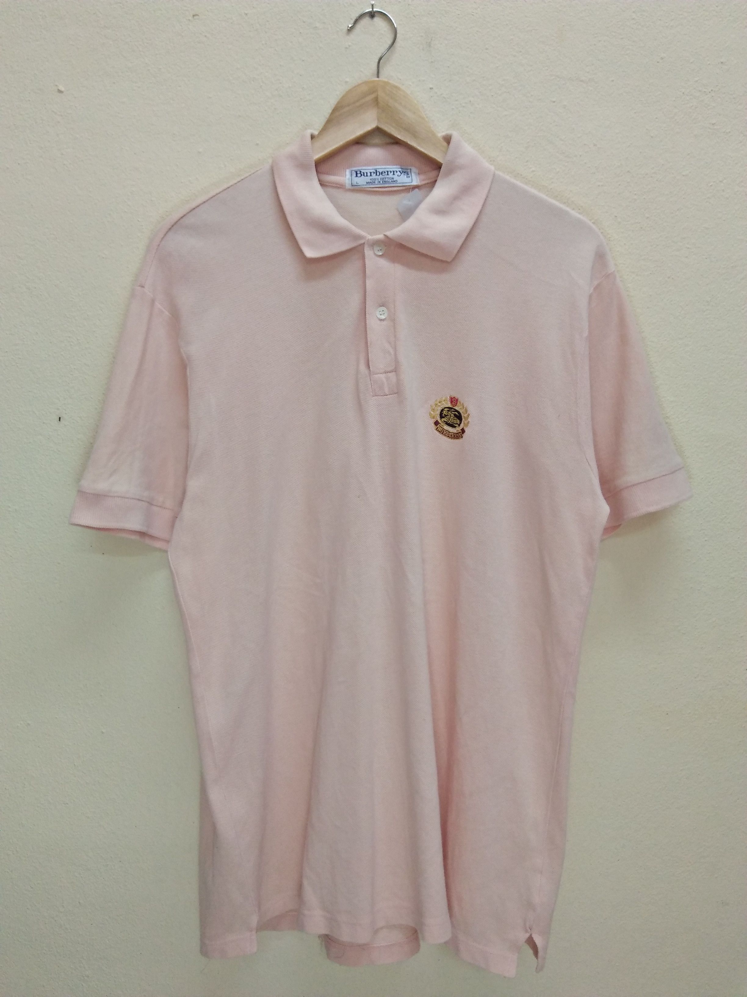 Burberry BURBERRYS Made In England Embroidered Logo Peach Polo. Size US L / EU 52-54 / 3 - 1 Thumbnail