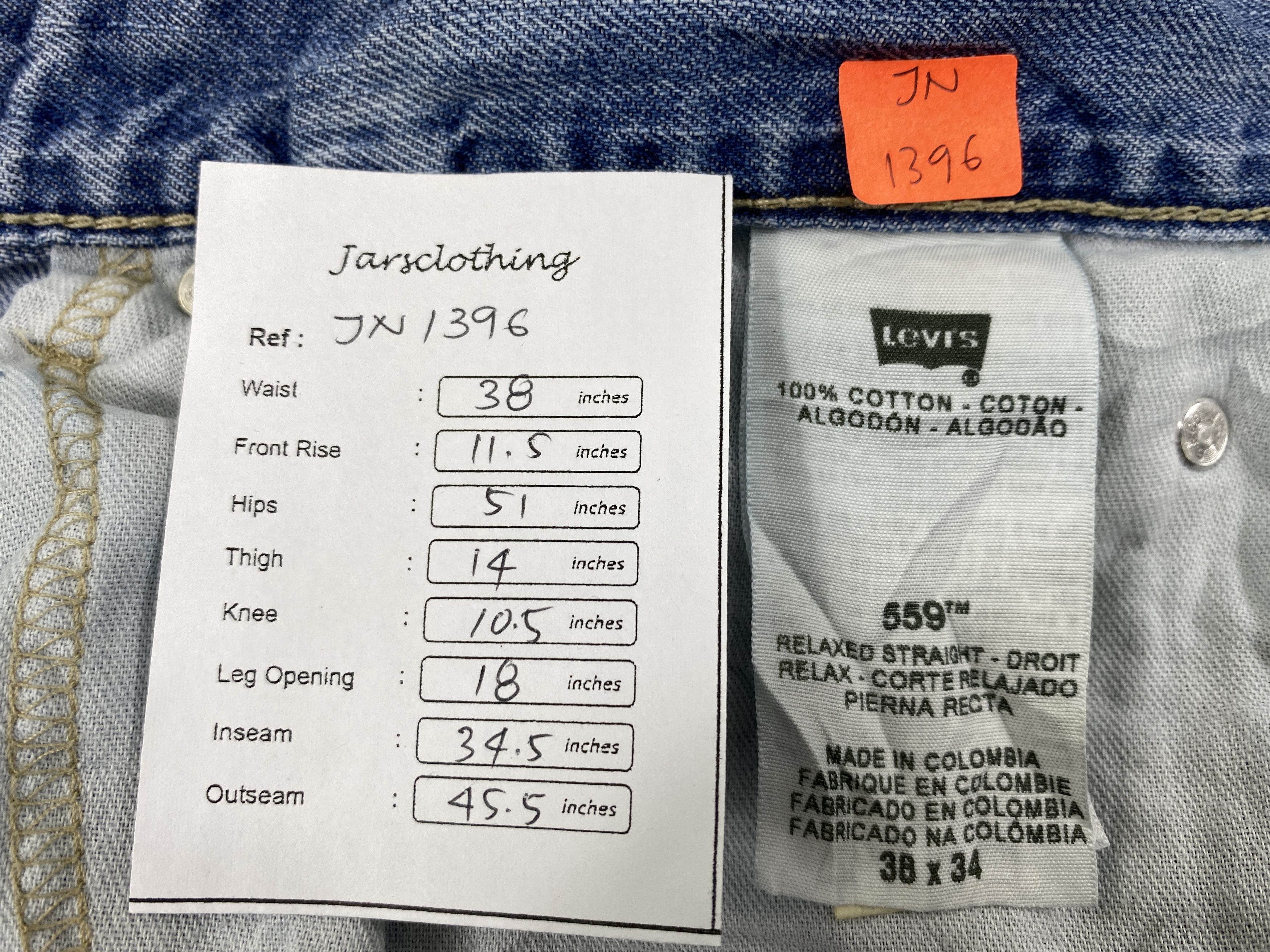 Levi's Mid Blue Vintage Levi's 559 Jeans 38x34.5 Denim -JN1396 Size US 38 / EU 54 - 8 Thumbnail