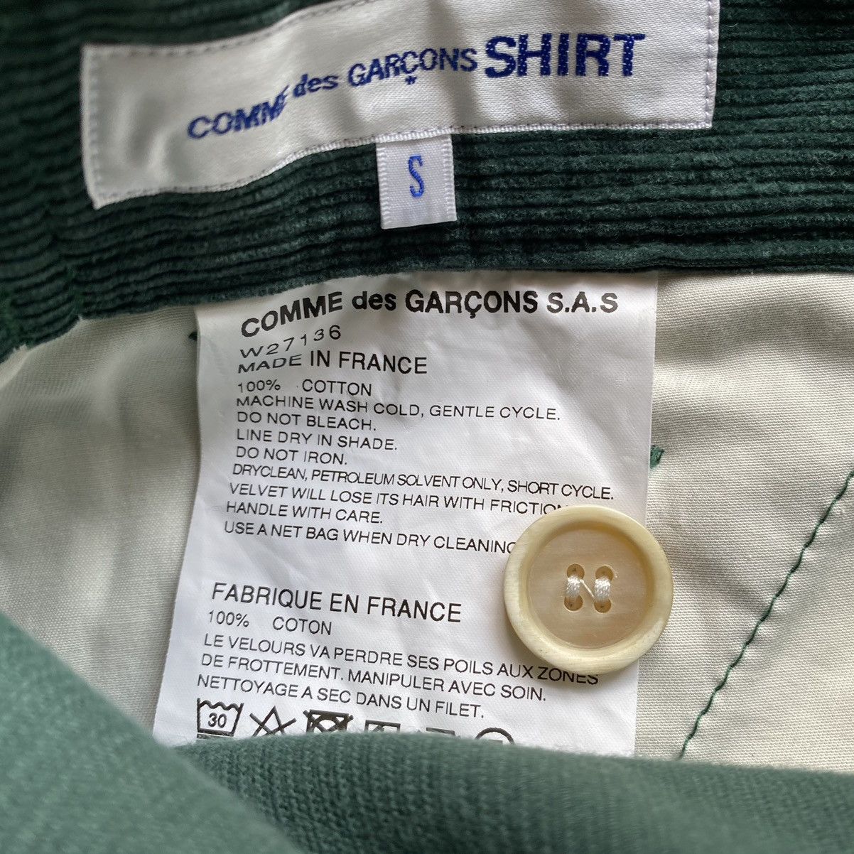 Comme des Garcons Fall 2019 Green Corduroy Oversize Cropped Pants Size US 32 / EU 48 - 5 Thumbnail