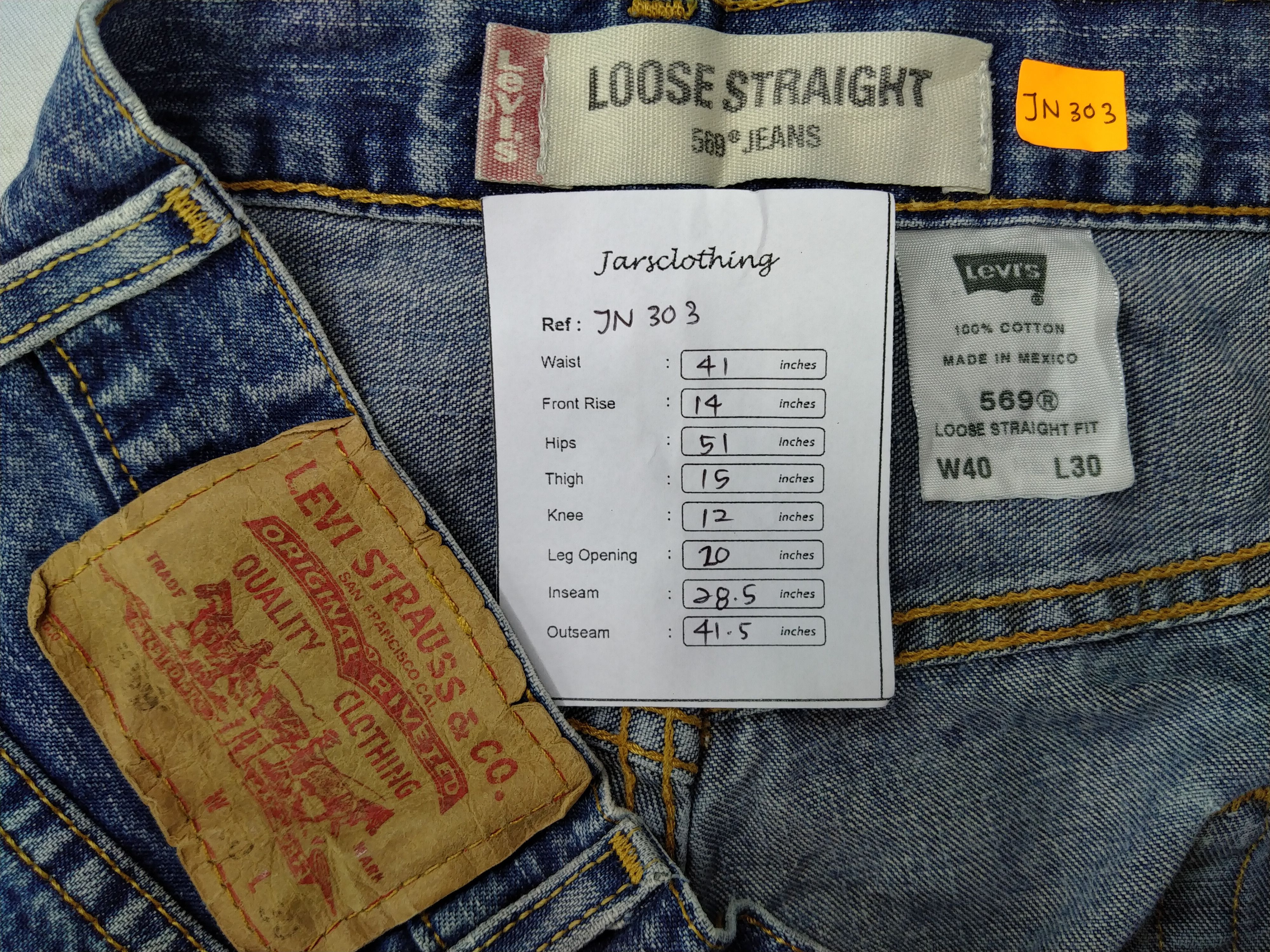 Levi's Vintage Levi's 569 Loose Straight Fit 41 x 28.5 Denim -JN303 Size US 41 - 11 Thumbnail