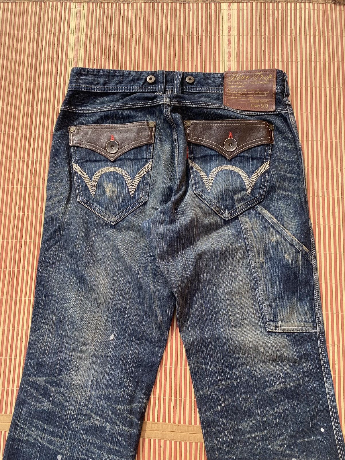 Edwin Rare!! Vintage Edwin Blue Trip Boro Stitch Pant Size US 34 / EU 50 - 6 Thumbnail