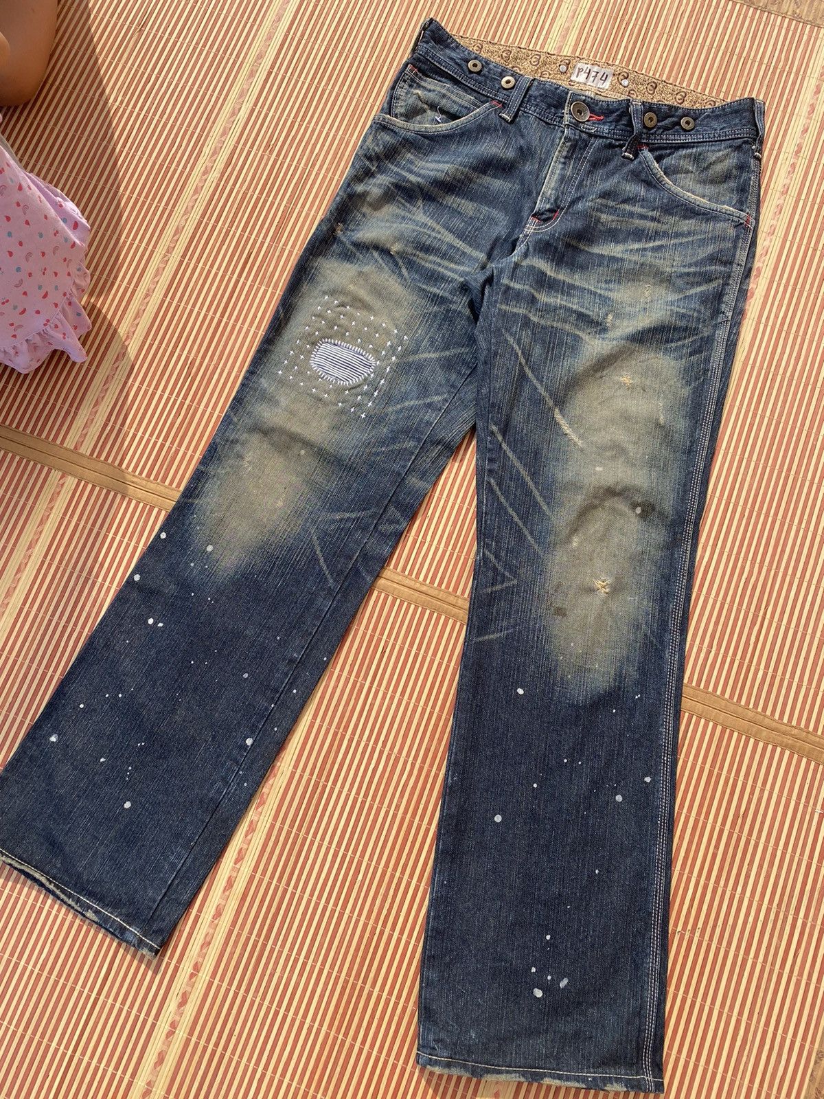 Edwin Rare!! Vintage Edwin Blue Trip Boro Stitch Pant Size US 34 / EU 50 - 2 Thumbnail