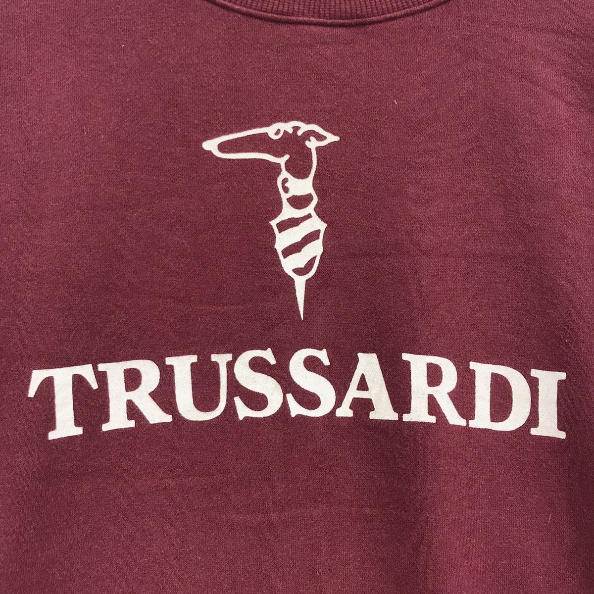 Trussardi TRUSSARDI JEANS ICONIC Italy Big Print Maroon Red Sweatshirt Size US L / EU 52-54 / 3 - 3 Thumbnail