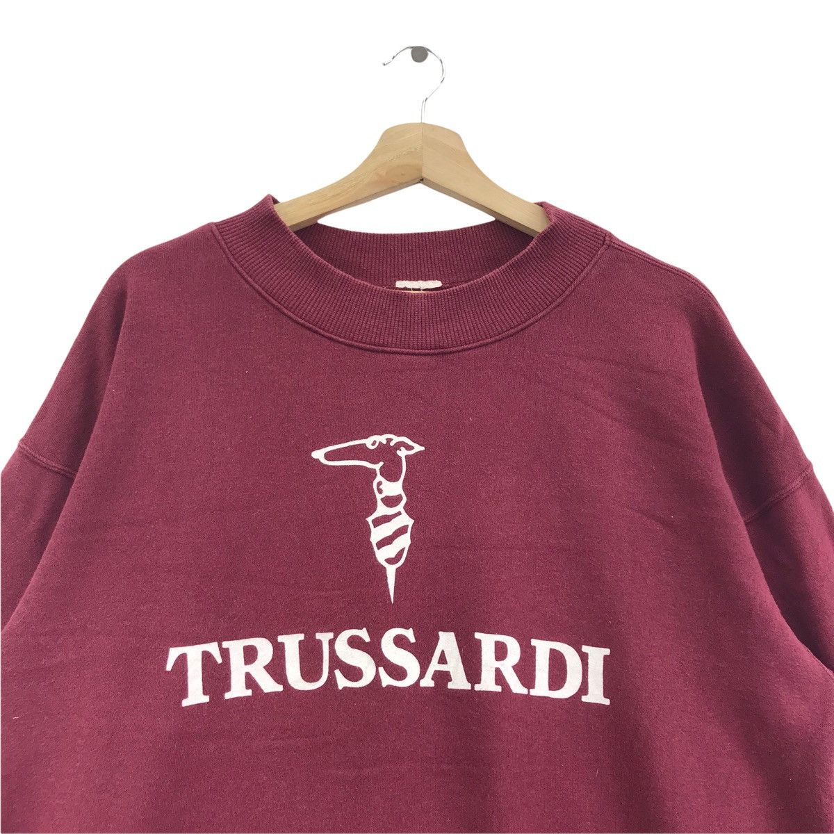 Trussardi TRUSSARDI JEANS ICONIC Italy Big Print Maroon Red Sweatshirt Size US L / EU 52-54 / 3 - 2 Thumbnail