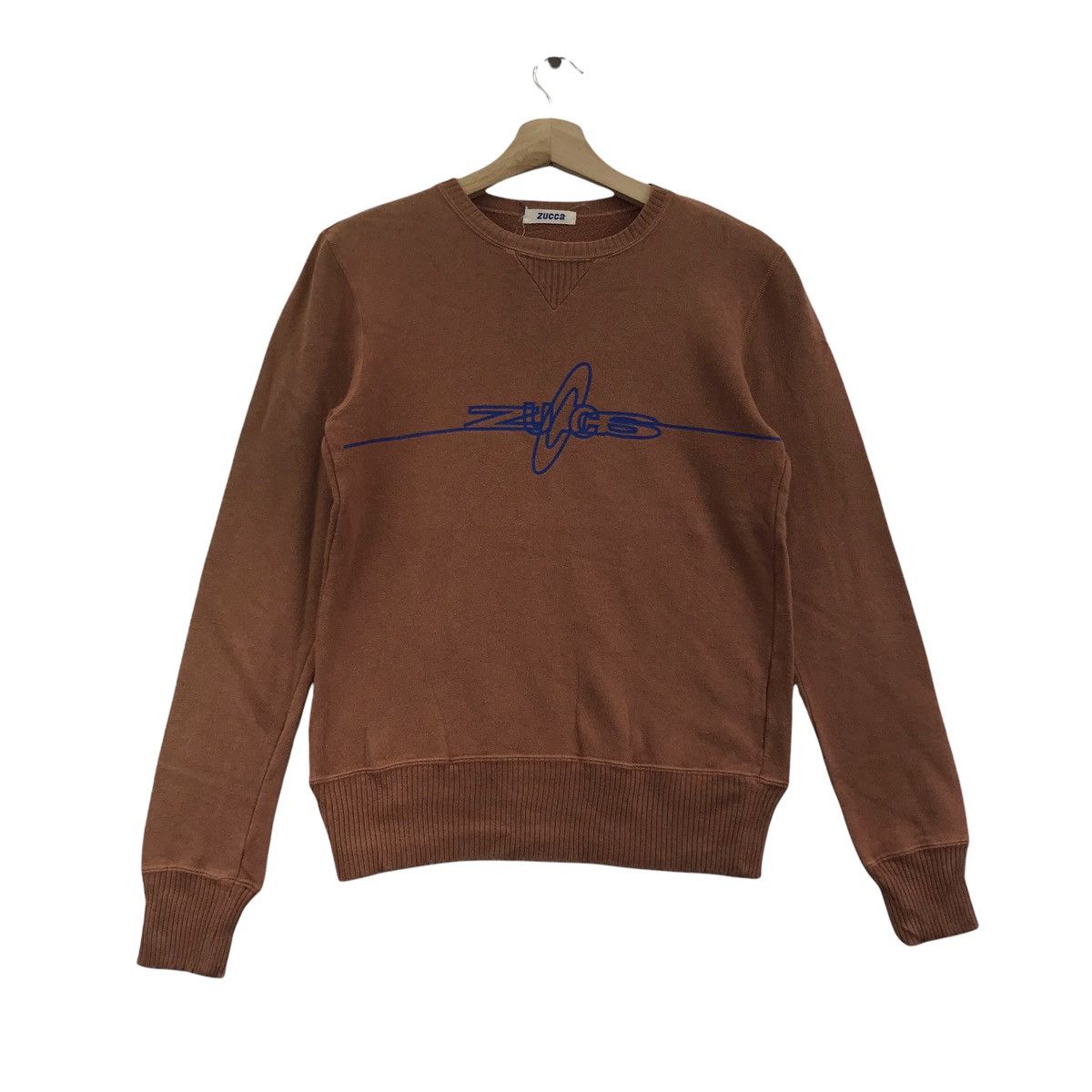 Vintage ZUCCA Big Print France Designer Brown Pullover Sweatshirt Size US S / EU 44-46 / 1 - 1 Thumbnail