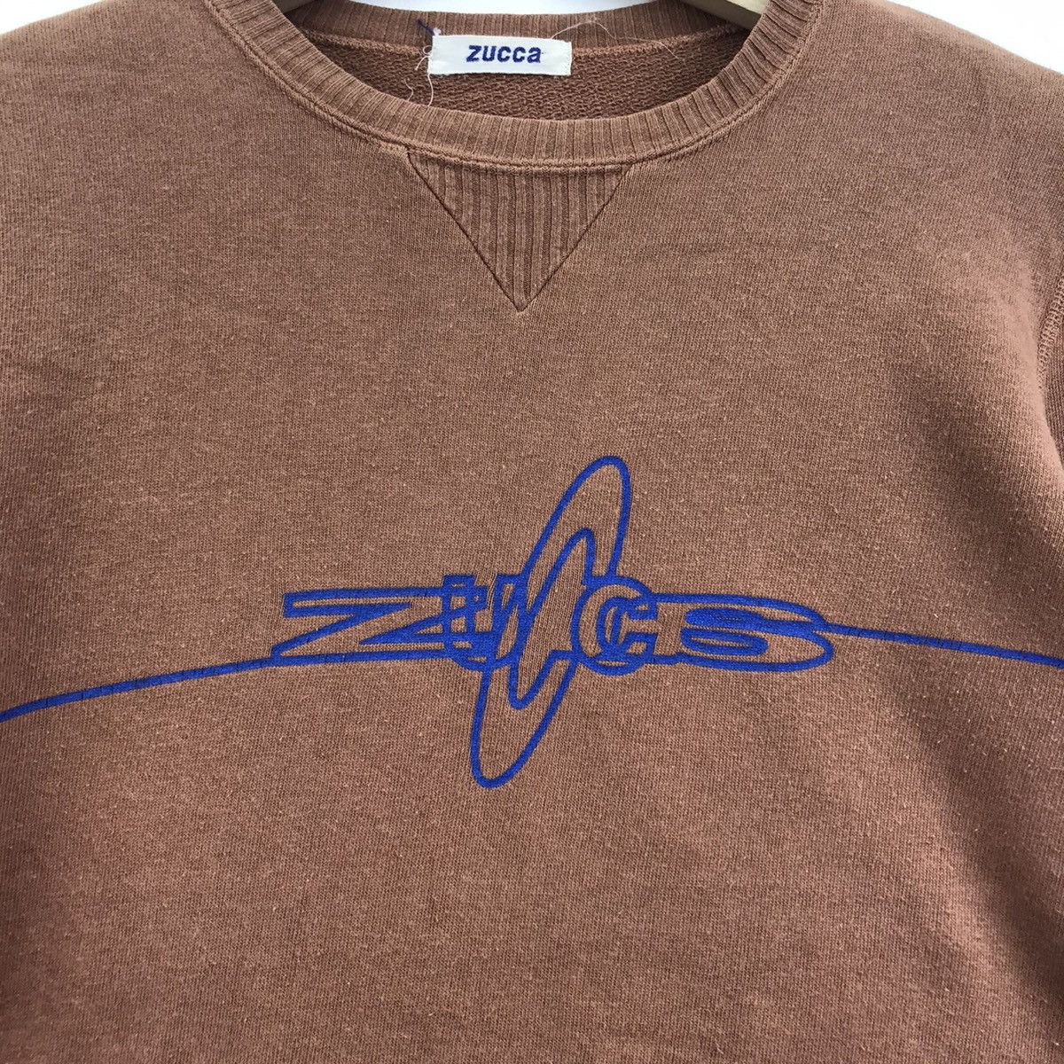 Vintage ZUCCA Big Print France Designer Brown Pullover Sweatshirt Size US S / EU 44-46 / 1 - 3 Thumbnail