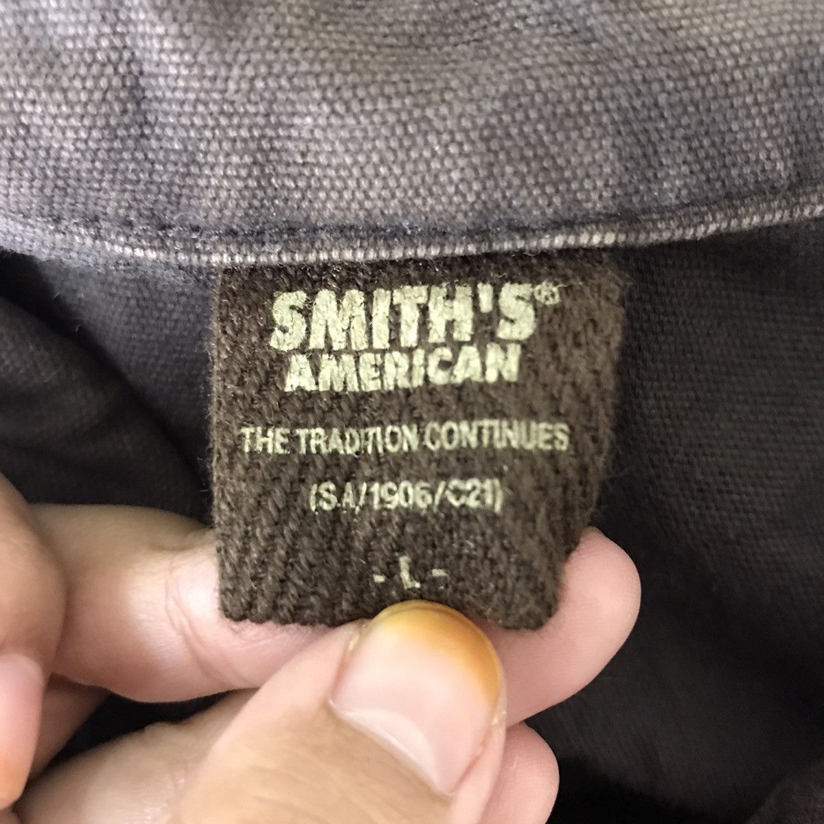 Vintage SMITH’S AMERICAN Workwear Chore Denim Jeans Jacket Size US L / EU 52-54 / 3 - 4 Thumbnail