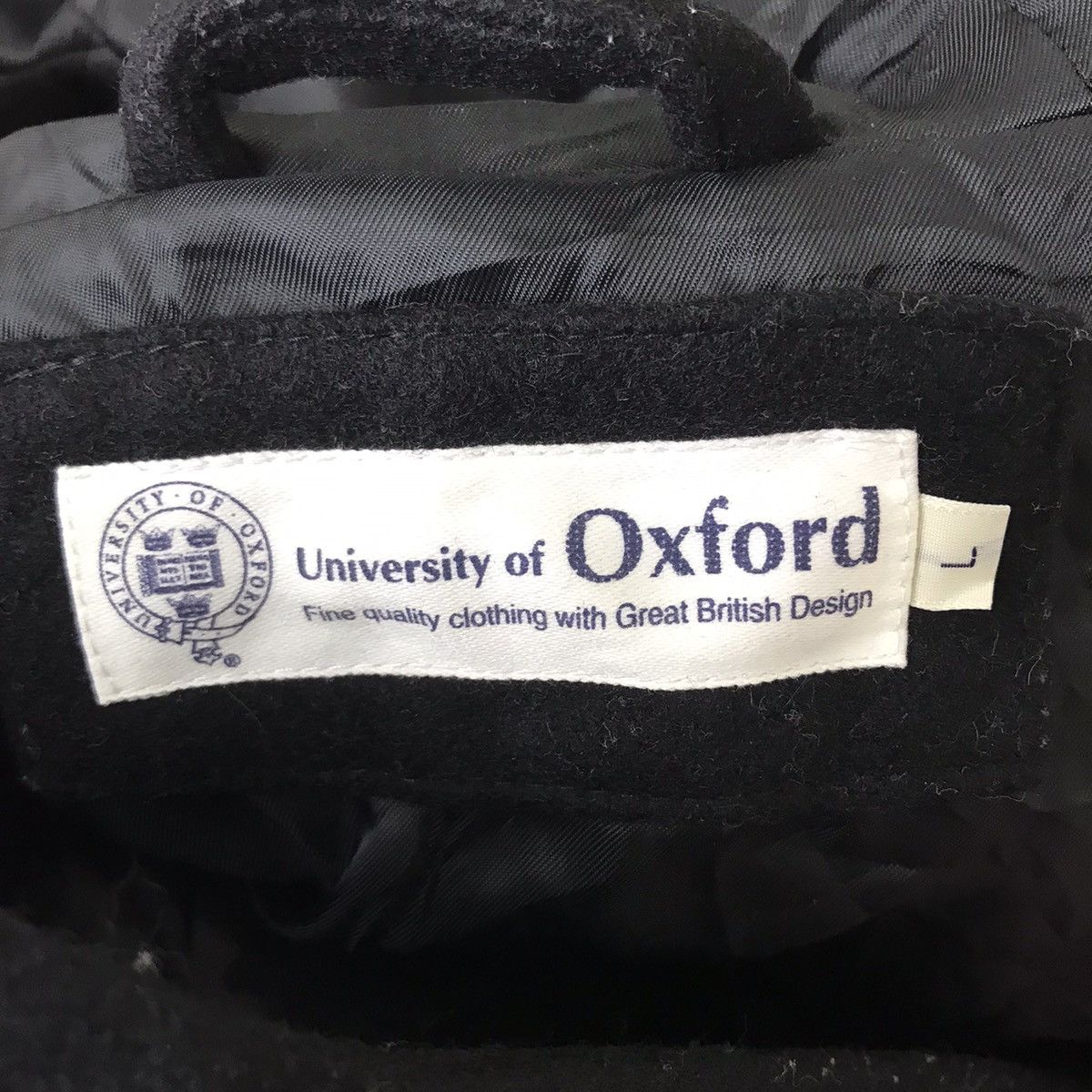 Vintage UNIVERSITY Of OXFORD UK Black Wool Hoodie Zipper Jacket Size US L / EU 52-54 / 3 - 4 Thumbnail