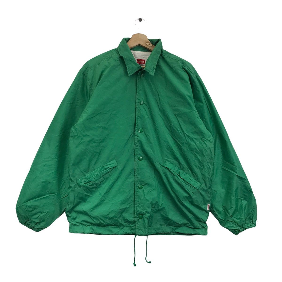 Hanes Vintage HANES USA Back Hit Green Coach Windbreaker Jacket Size US M / EU 48-50 / 2 - 3 Thumbnail