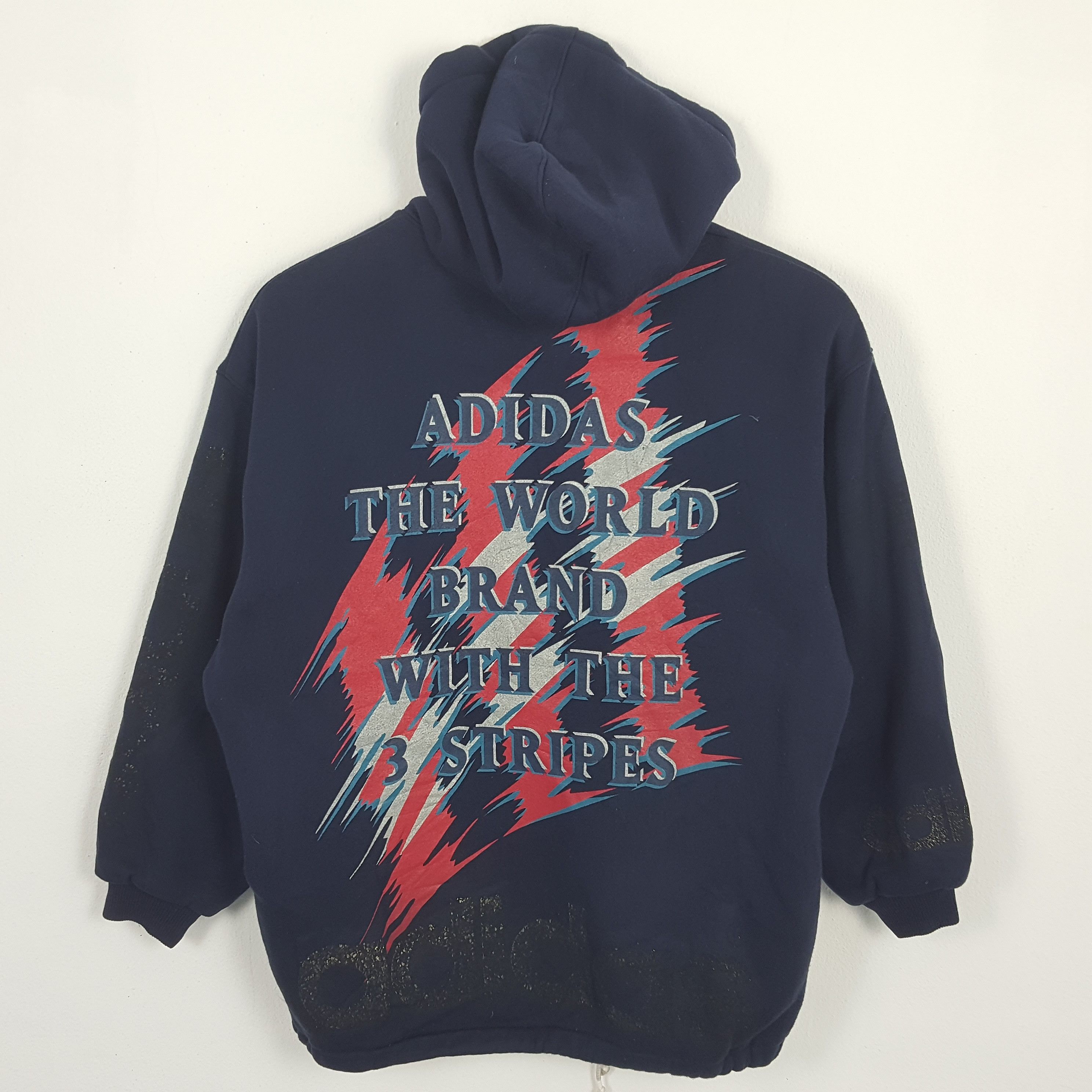 Adidas × Vintage ADIDAS Streetwear Sportswear Big Print Design Hoodies Size US XL / EU 56 / 4 - 3 Thumbnail