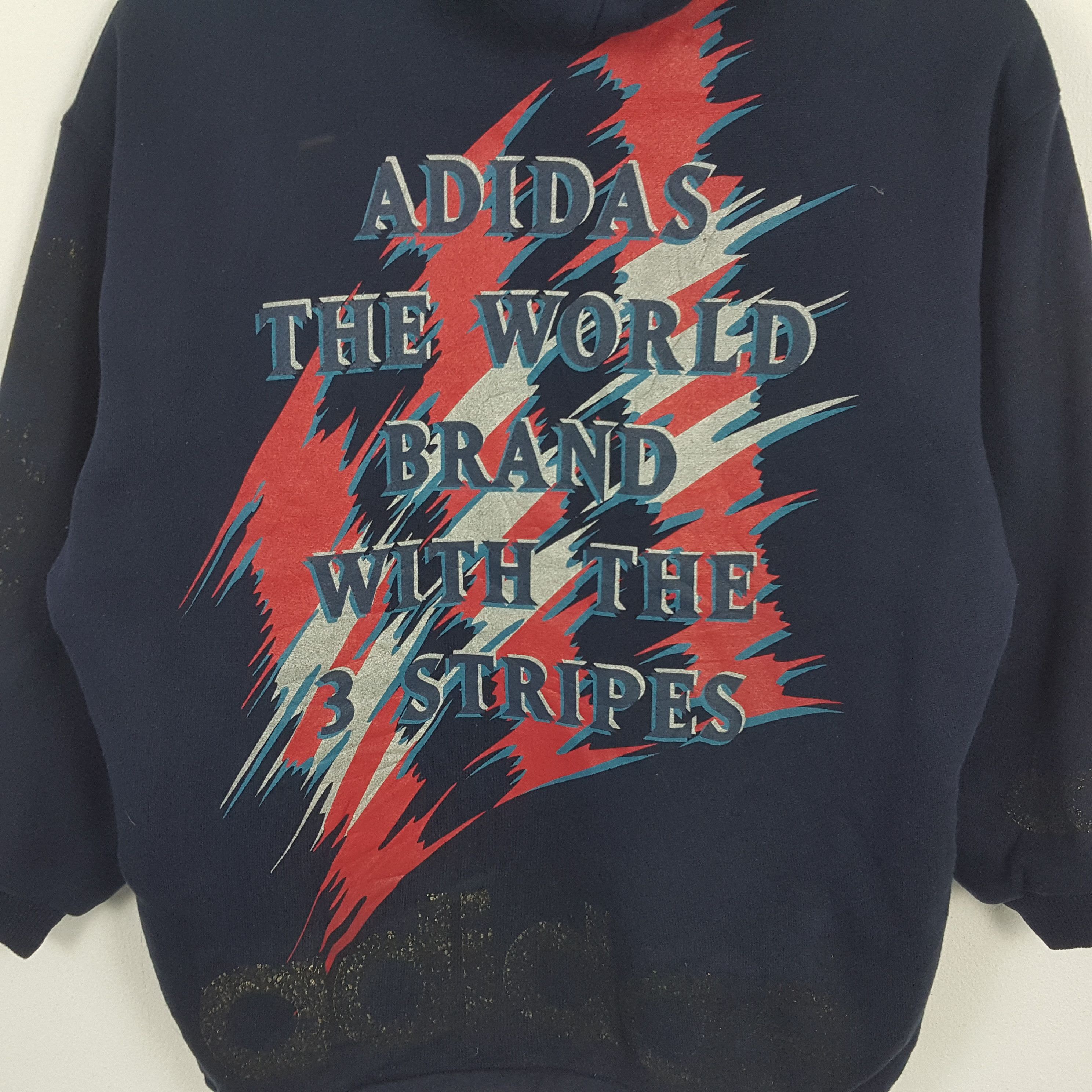 Adidas × Vintage ADIDAS Streetwear Sportswear Big Print Design Hoodies Size US XL / EU 56 / 4 - 4 Thumbnail