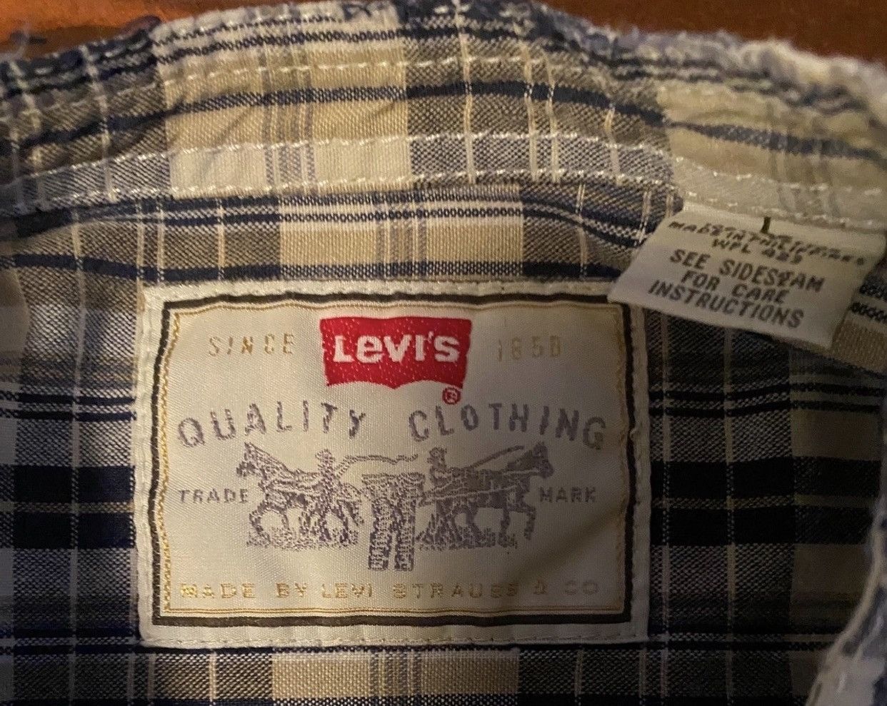 Levi's Vintage 90’s Levi’s Plaid Standing Collar Button Up Size US L / EU 52-54 / 3 - 5 Thumbnail
