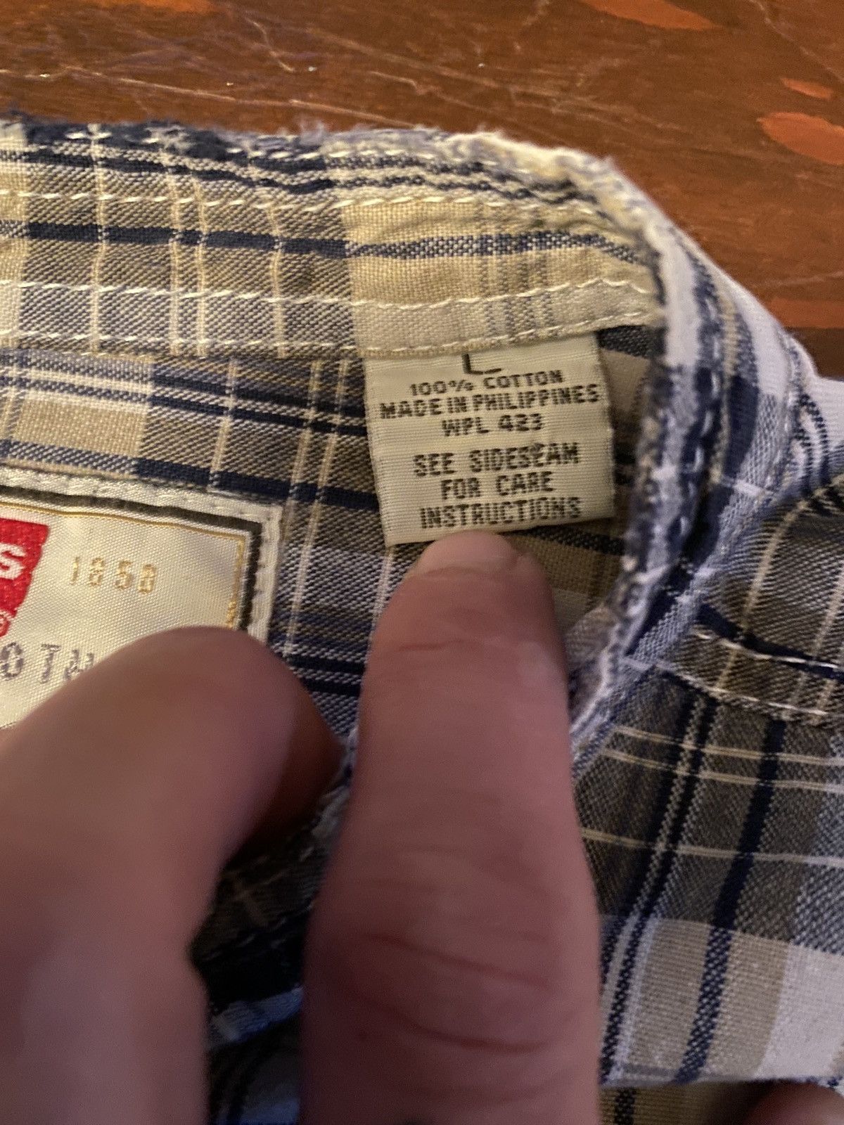 Levi's Vintage 90’s Levi’s Plaid Standing Collar Button Up Size US L / EU 52-54 / 3 - 6 Thumbnail