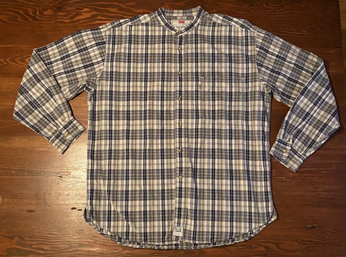 Levi's Vintage 90’s Levi’s Plaid Standing Collar Button Up Size US L / EU 52-54 / 3 - 2 Thumbnail