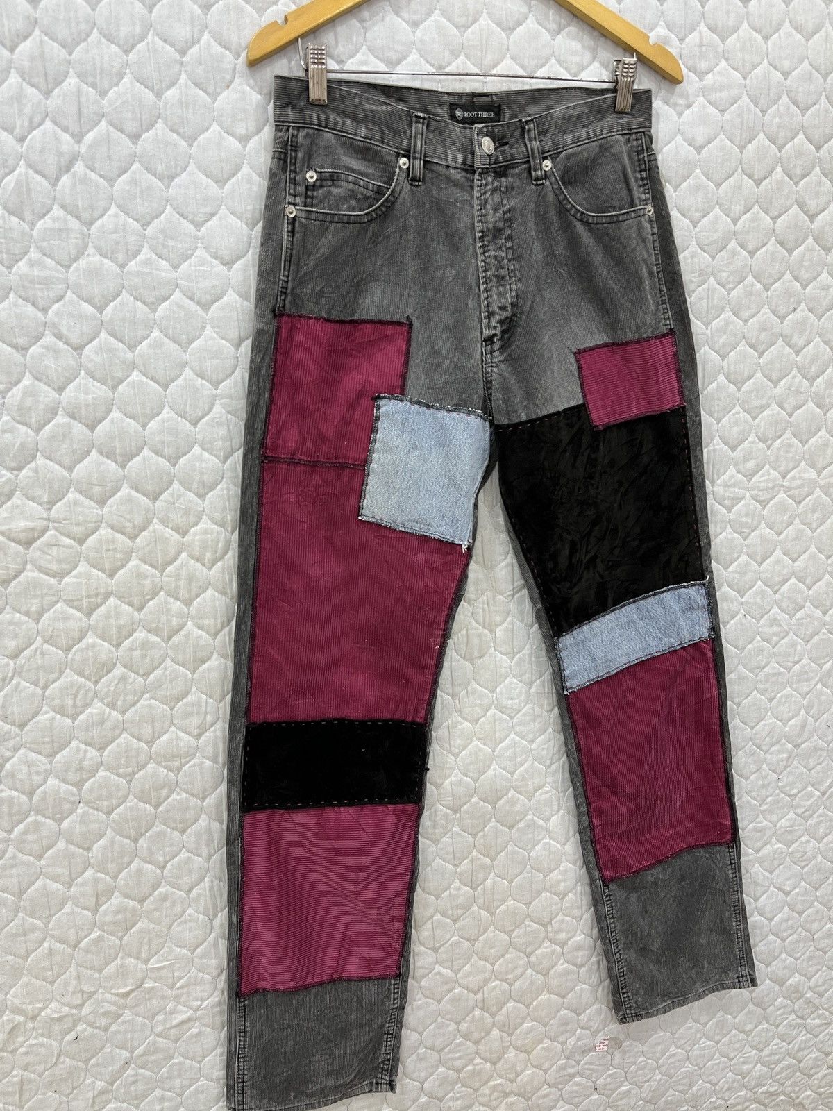 Vintage (Vv). VINTAGE ROOT THREE CORDUROY CUSTOM PATCHWORK PANTS Size US 31 - 3 Thumbnail
