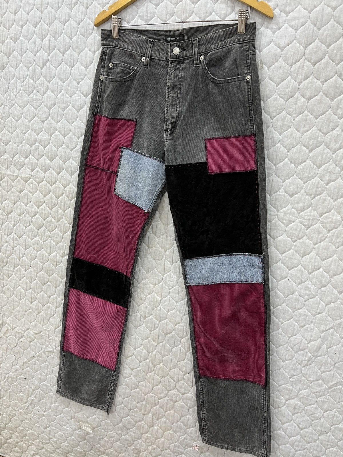 Vintage (Vv). VINTAGE ROOT THREE CORDUROY CUSTOM PATCHWORK PANTS Size US 31 - 2 Thumbnail