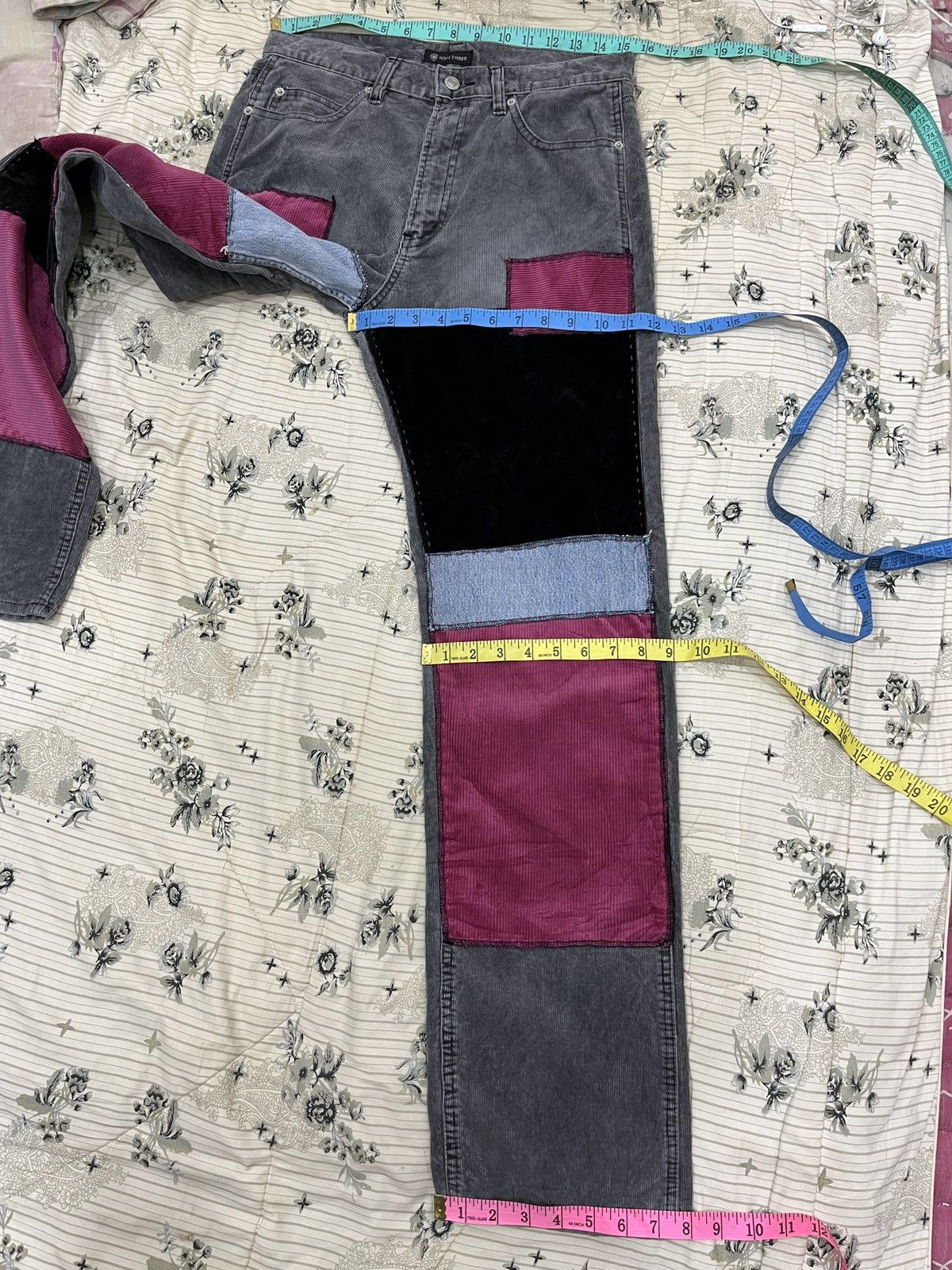 Vintage (Vv). VINTAGE ROOT THREE CORDUROY CUSTOM PATCHWORK PANTS Size US 31 - 11 Thumbnail