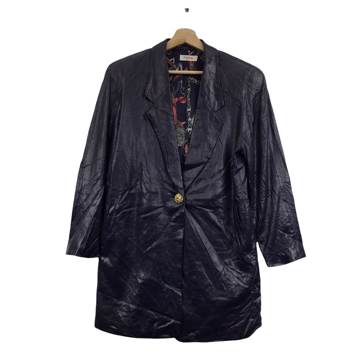 Japanese Brand NACK 48 Japanese Brand Purple Baroque Chain ParkaCoat Jacket Size US S / EU 44-46 / 1 - 1 Thumbnail