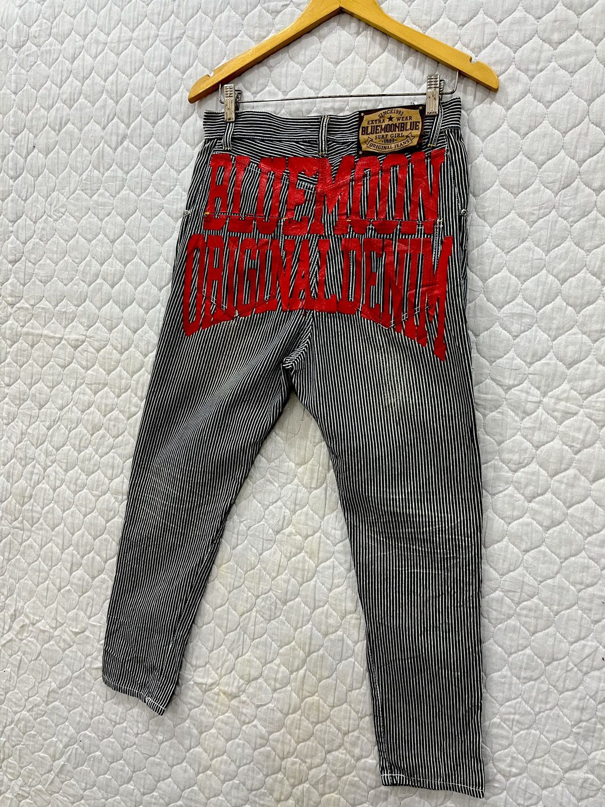 Blue Blue Japan × Japanese Brand S. BLUE MOON BLUE HYPEBEAST HIKORY STRIPE PANTS Size US 29 - 2 Thumbnail