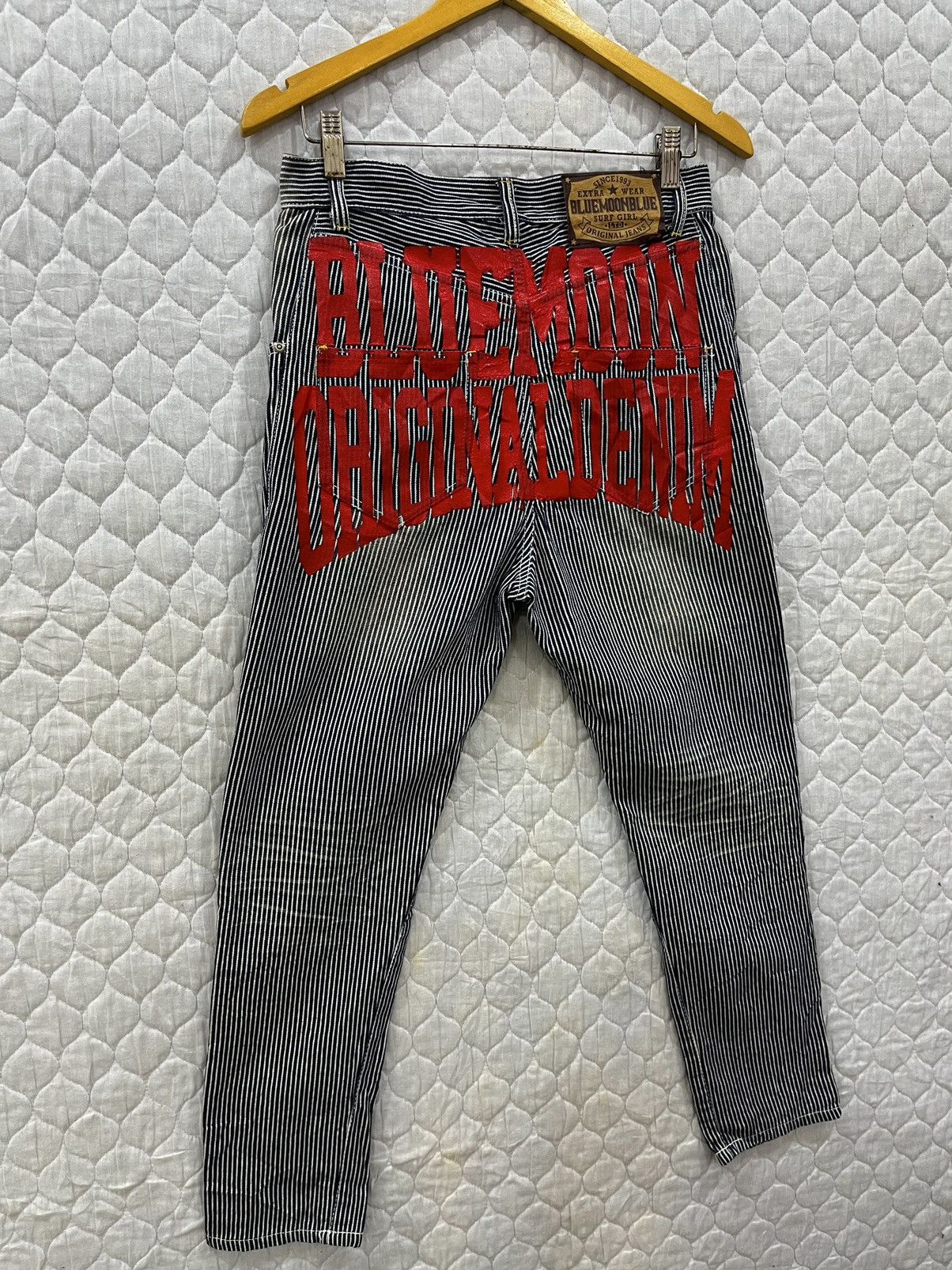Blue Blue Japan × Japanese Brand S. BLUE MOON BLUE HYPEBEAST HIKORY STRIPE PANTS Size US 29 - 3 Thumbnail