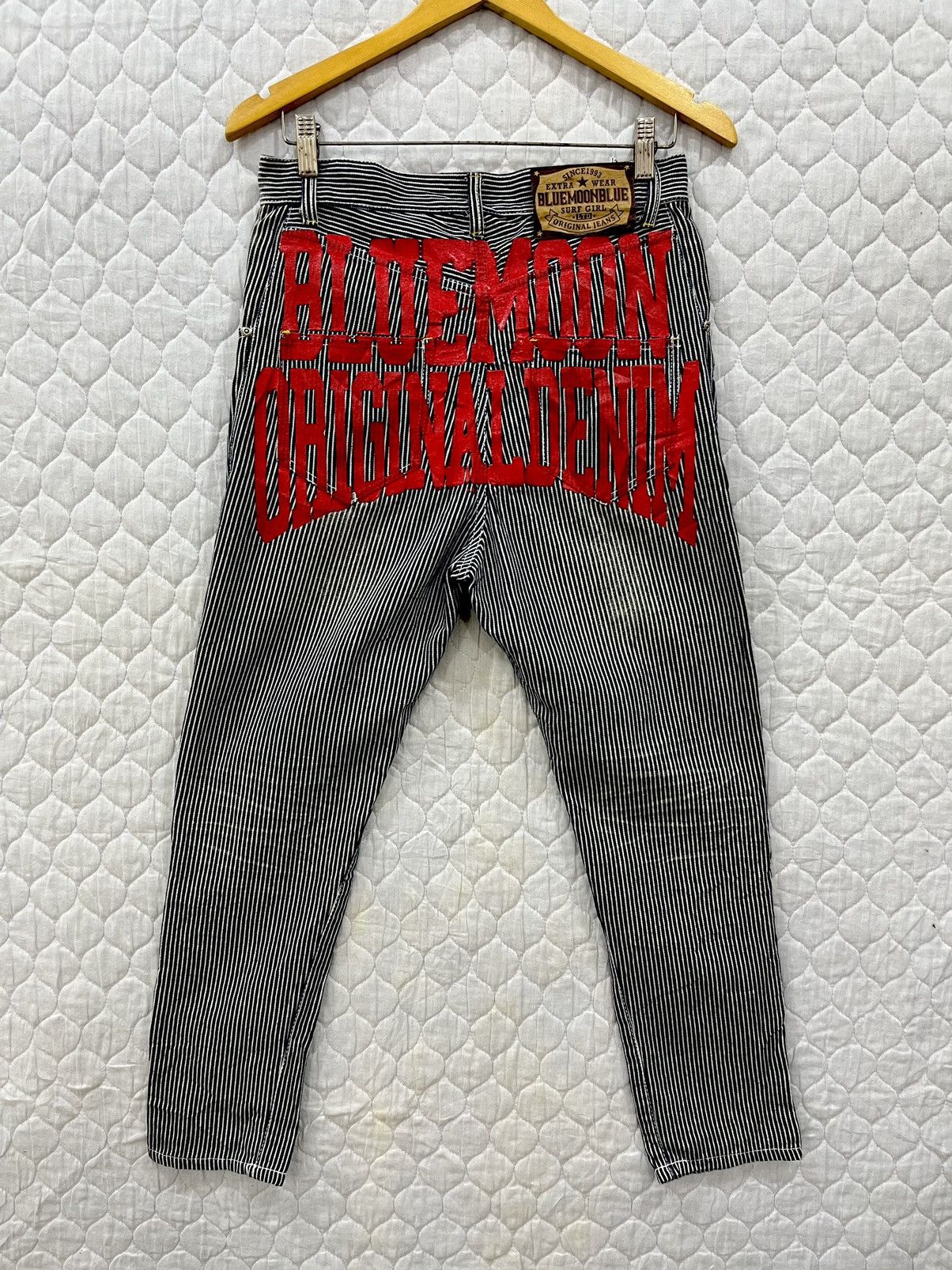 Blue Blue Japan × Japanese Brand S. BLUE MOON BLUE HYPEBEAST HIKORY STRIPE PANTS Size US 29 - 1 Thumbnail