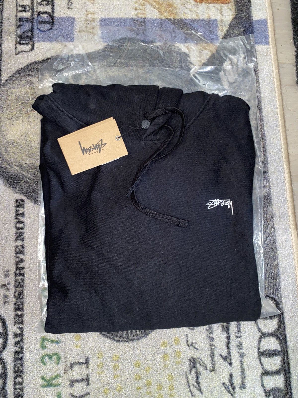 image of Stussy Stock Logo Hoodie Black, Men's (Size XL)