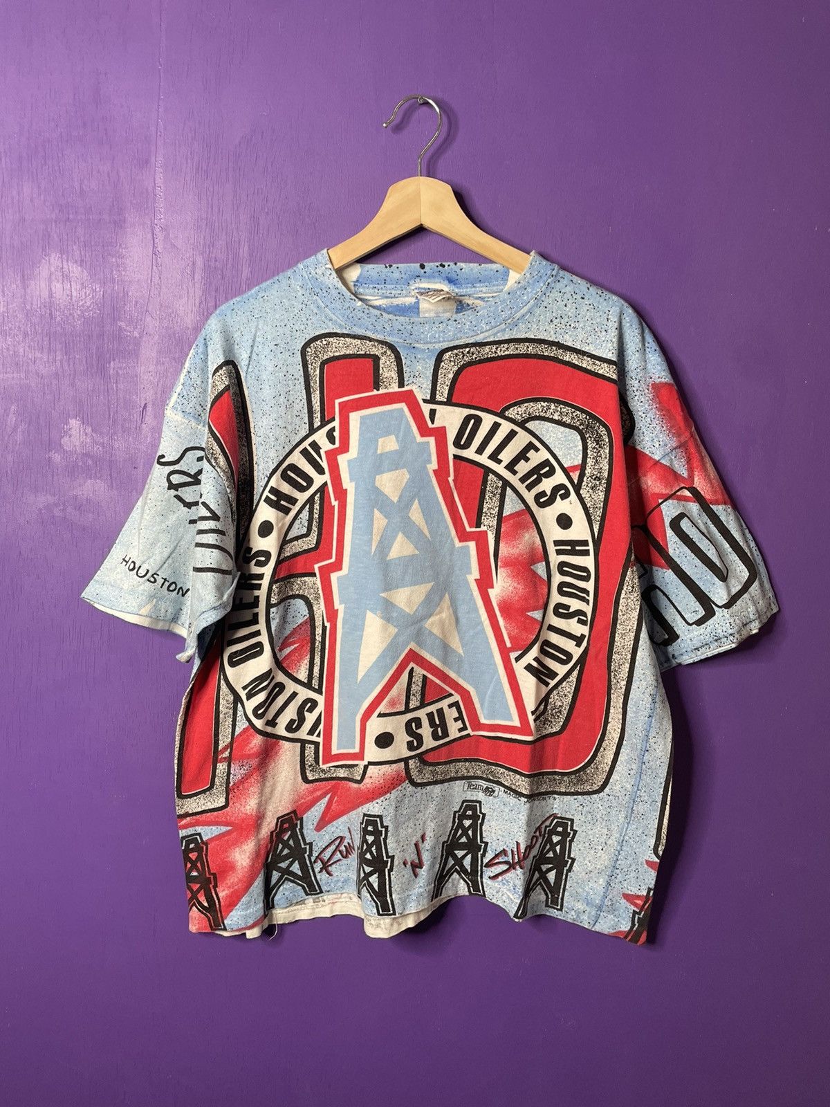 NBA × NFL × Vintage Vintage Houston oilers Magic Johnson tees AOP t-shirt Size US L / EU 52-54 / 3 - 1 Thumbnail