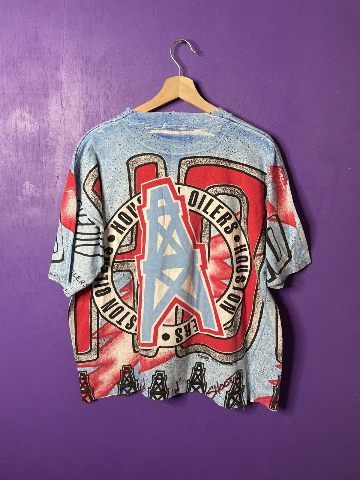 NBA × NFL × Vintage Vintage Houston oilers Magic Johnson tees AOP t-shirt Size US L / EU 52-54 / 3 - 2 Thumbnail