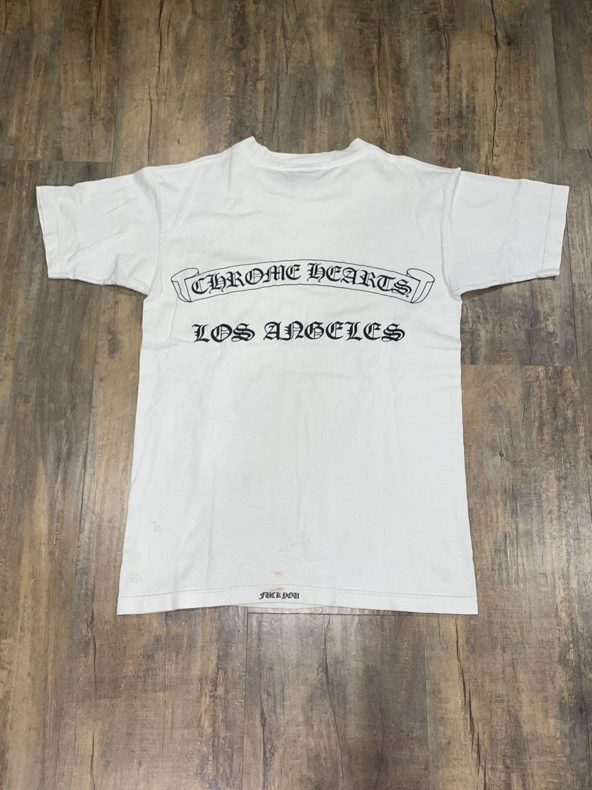 image of Chrome Hearts Los Angeles Floral Cross Logo Pocket Tee in White, Men's (Size Small)