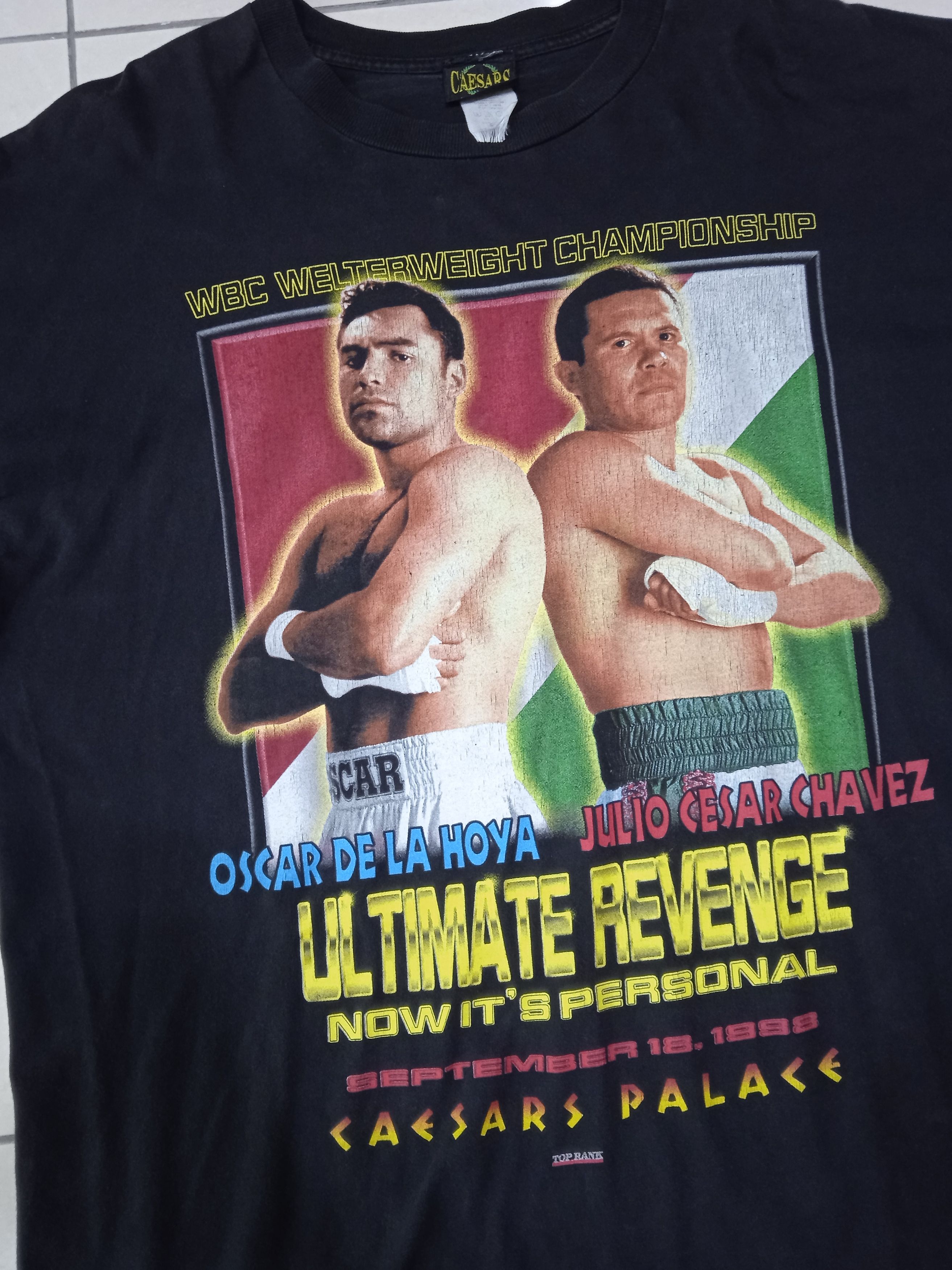 Other Vintage 90s De La Hoya Vs Chavez T-Shirt Boxing Size US XL / EU 56 / 4 - 3 Thumbnail