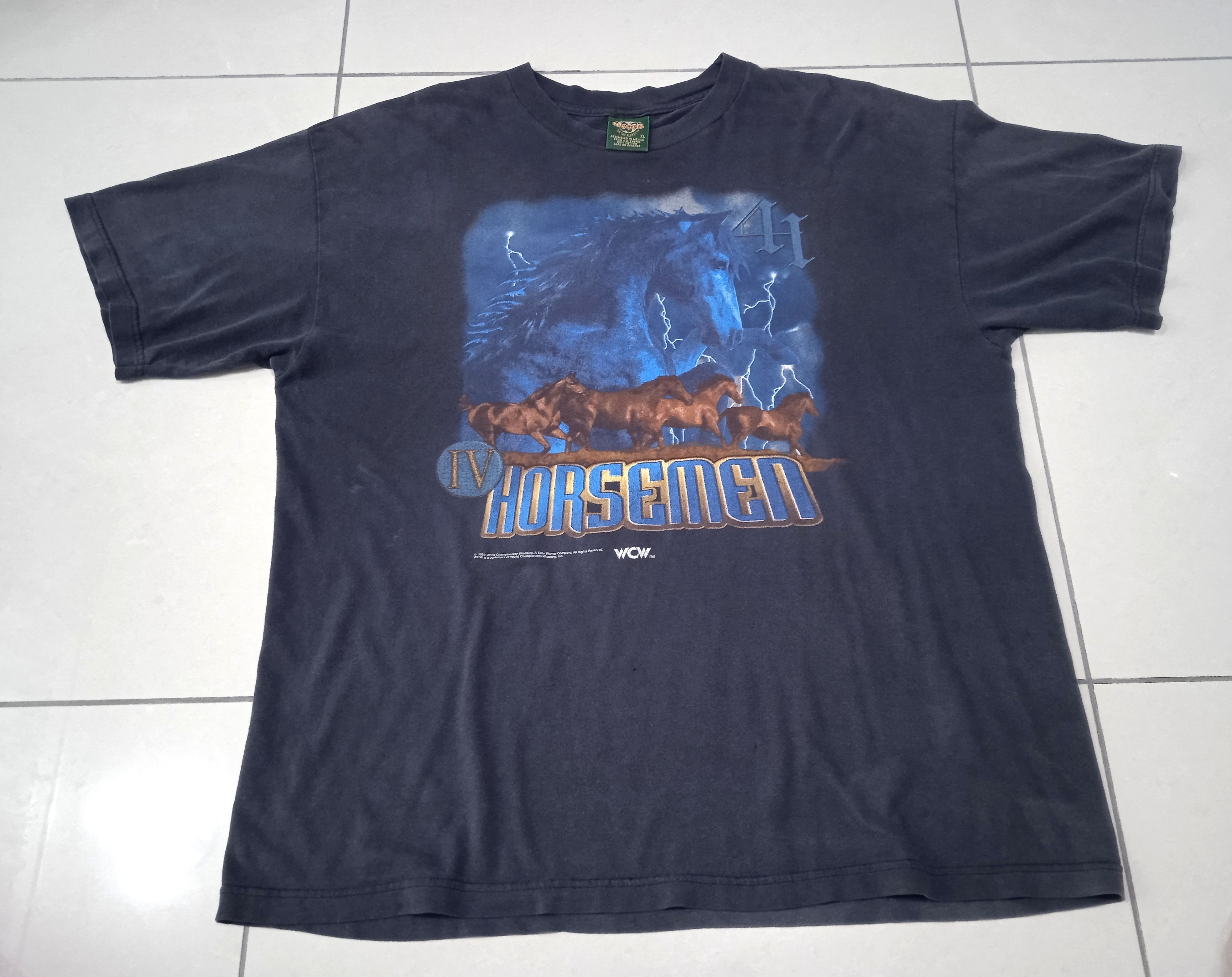 WWF Vintage 90s WCW The Four Horsemen T Shirt Ric Flair Size US XL / EU 56 / 4 - 1 Thumbnail
