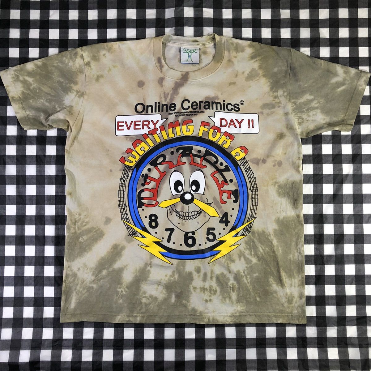 image of Online Ceramics Waiting For A Miracle Tie Dye T Shirt Xl, Men's