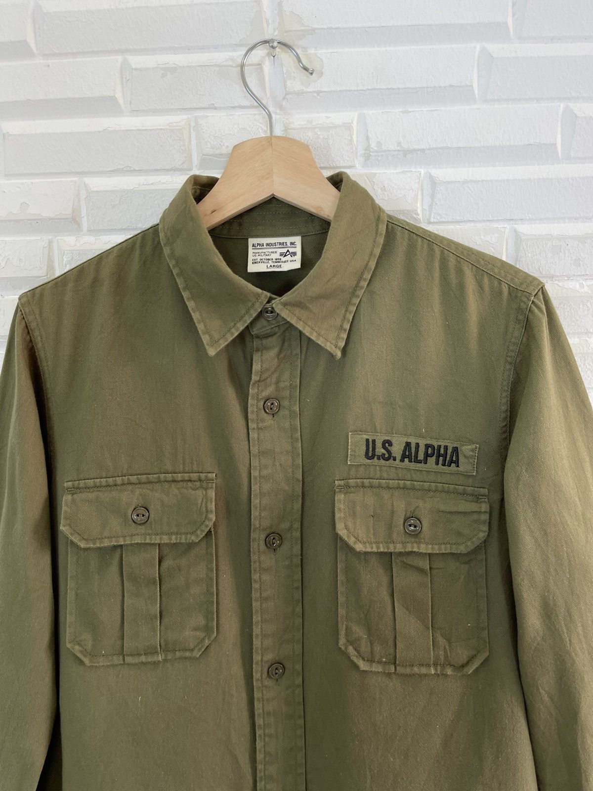 Alpha Industries Vintage PATCH FATIGUE KNOXVILLE TENNESSE USA ALPHA IND Size US L / EU 52-54 / 3 - 3 Thumbnail